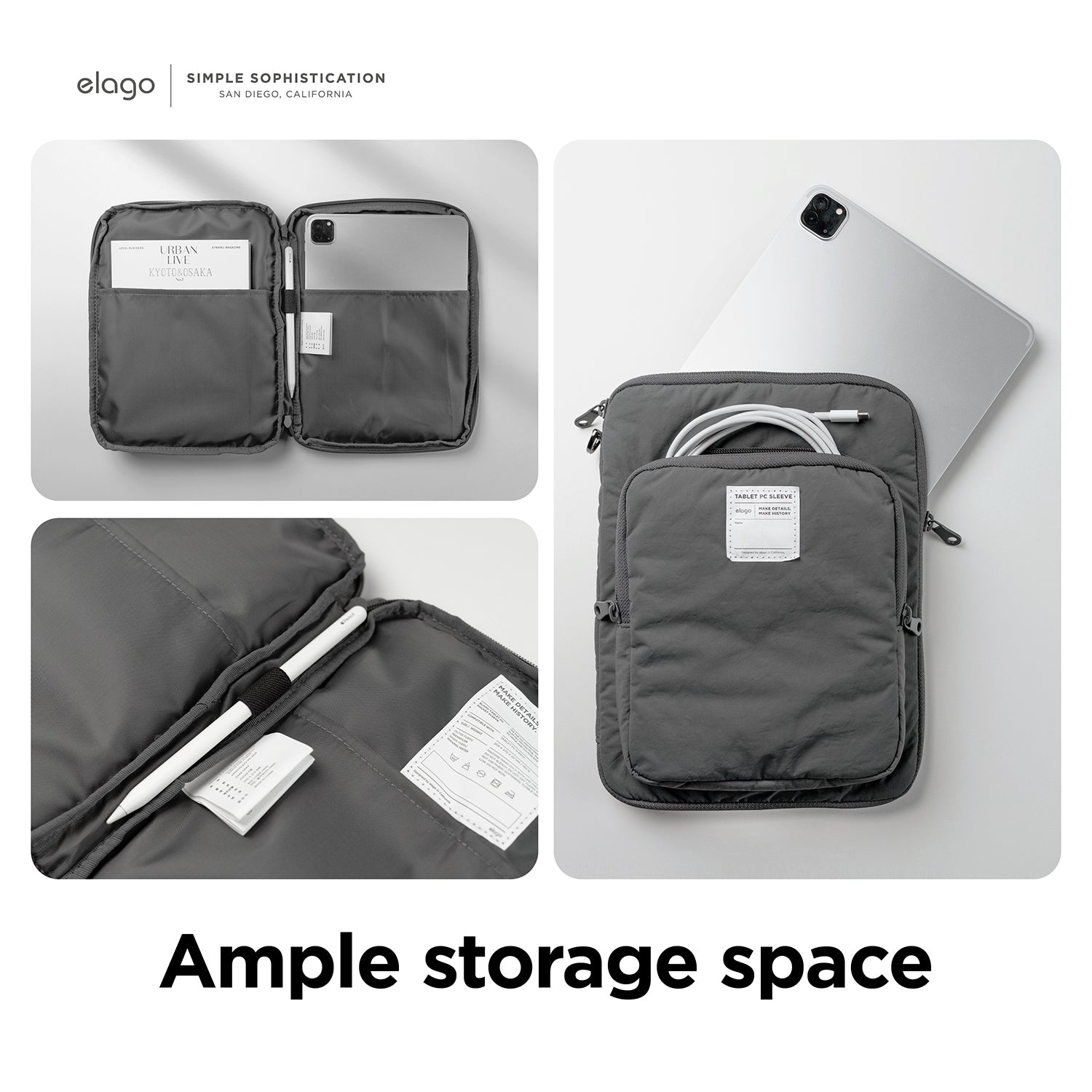 ELAGO iPad Pro 11" táska - sötétszürke