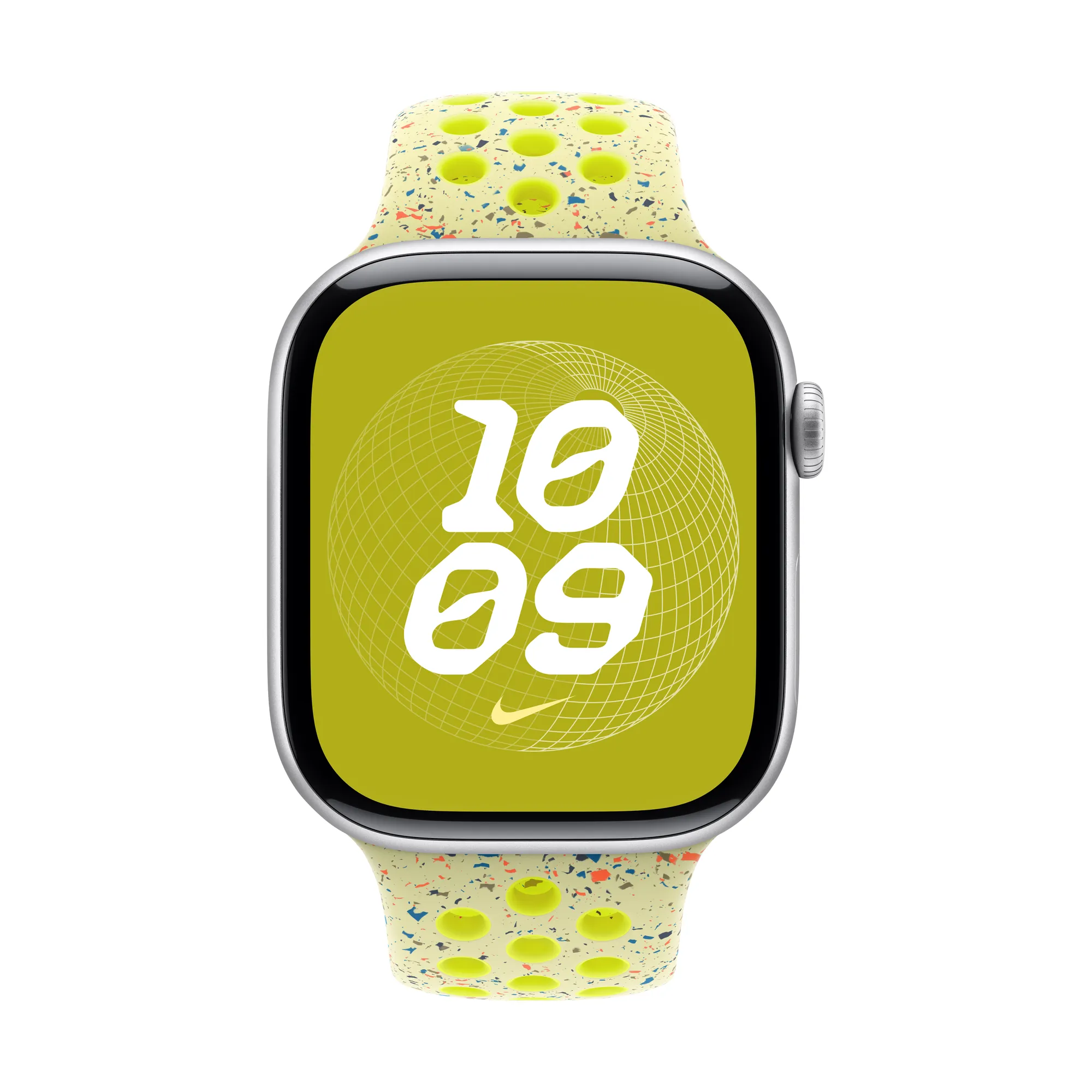 APPLE Watch 42 mm-es Nike sportszíj - neonzöld csobbanás - M/L