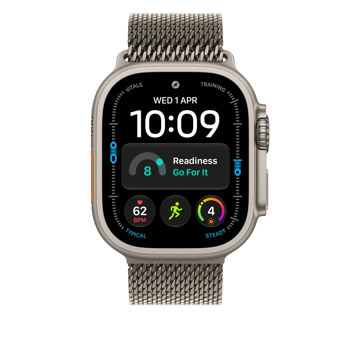 49 mm-es natúr titán milánói szíj – L