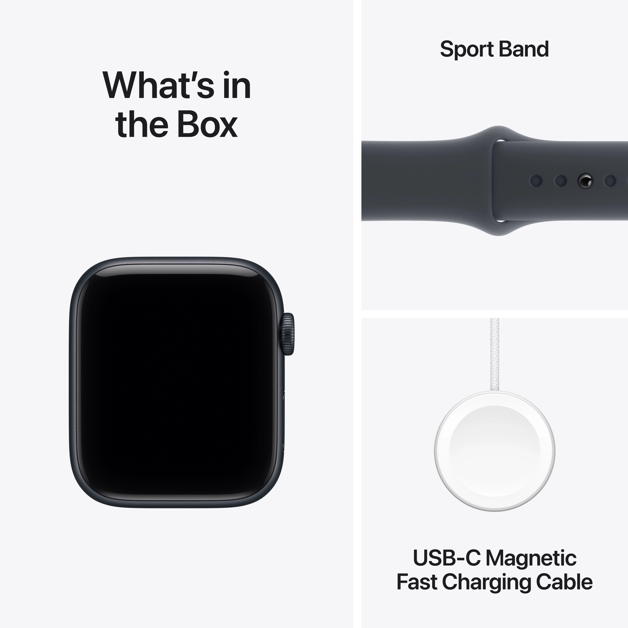 Apple Watch SE 3 GPS 40mm Midnight Aluminium Case with Navy Blue Sport Band - S/M