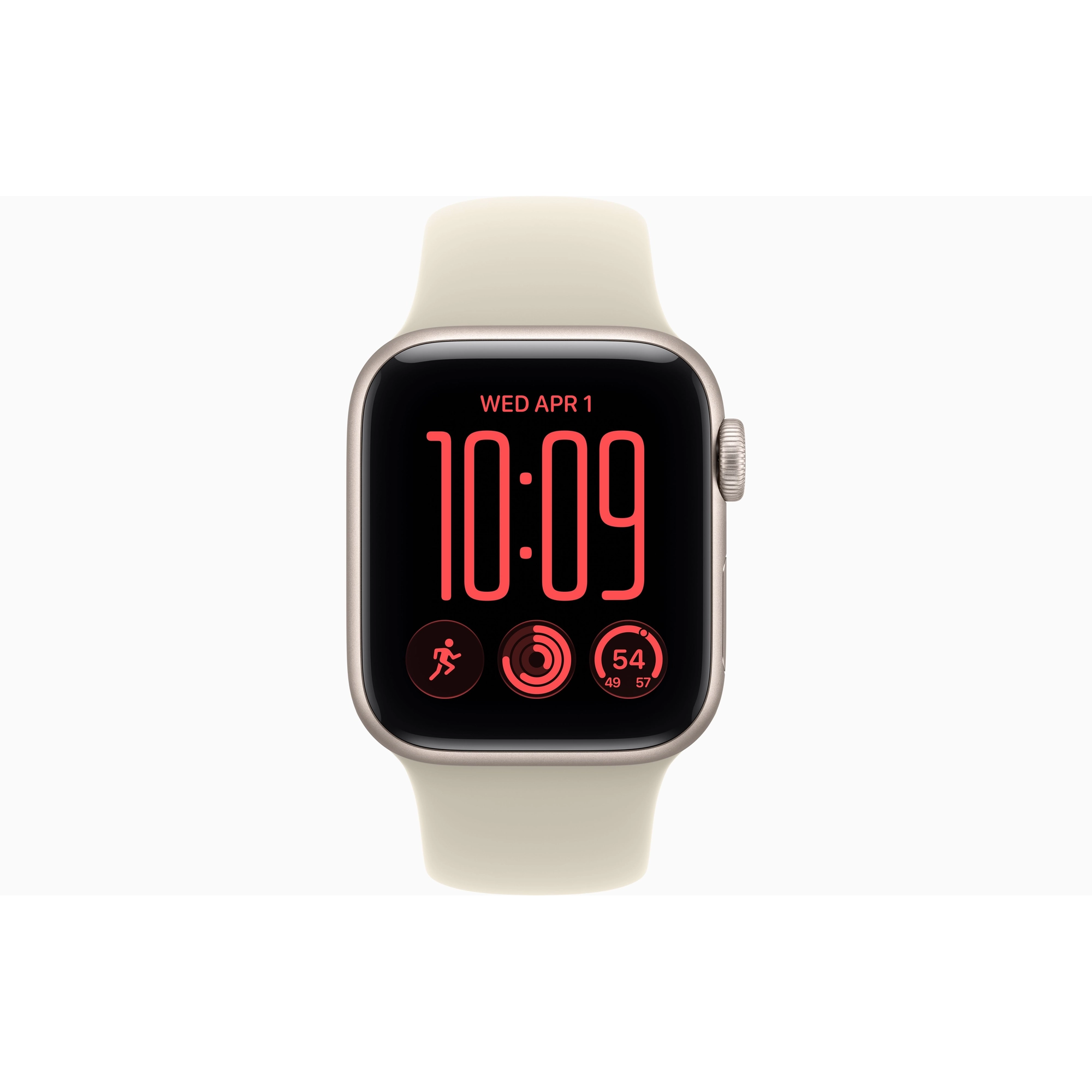 Apple Watch SE 3 GPS 44mm Starlight Aluminium Case with Sand Sport Band - S/M