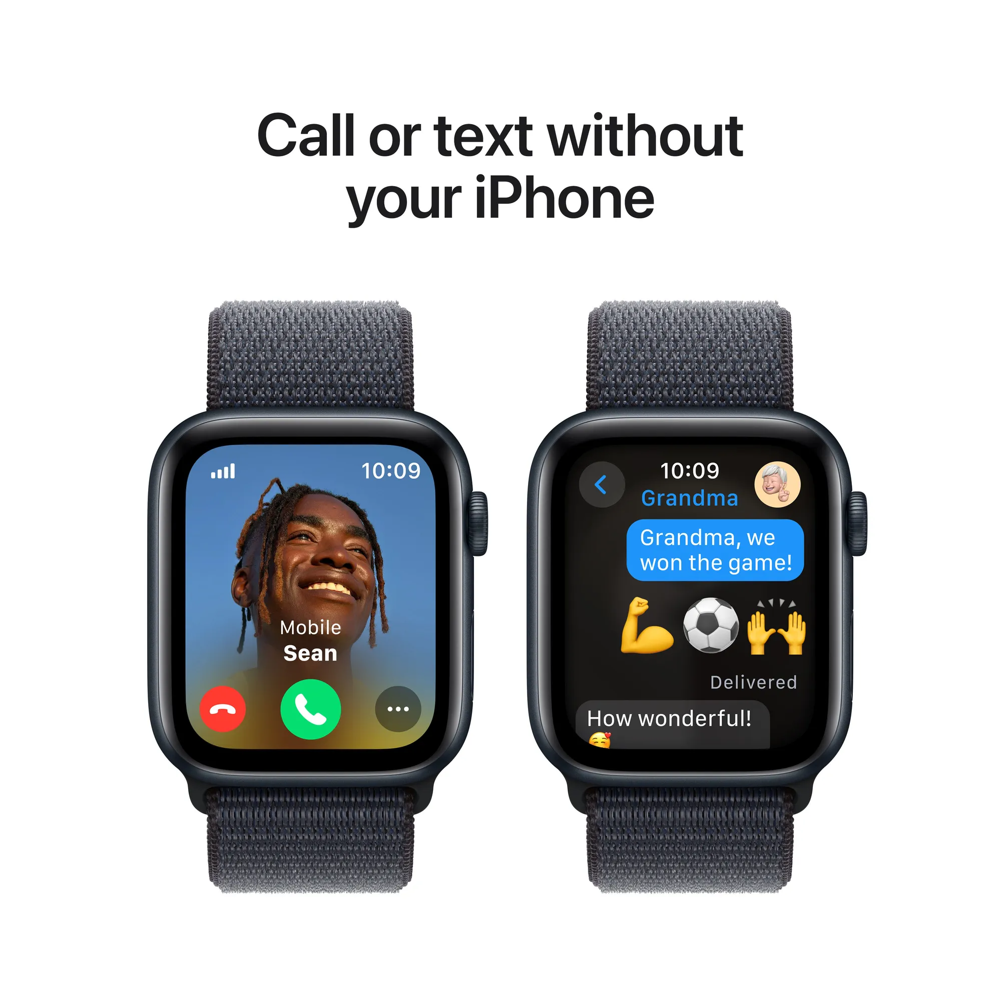 Apple Watch SE GPS + Cellular, 40 mm-es éjfekete alumíniumtok, tintaszínű sportpánt
