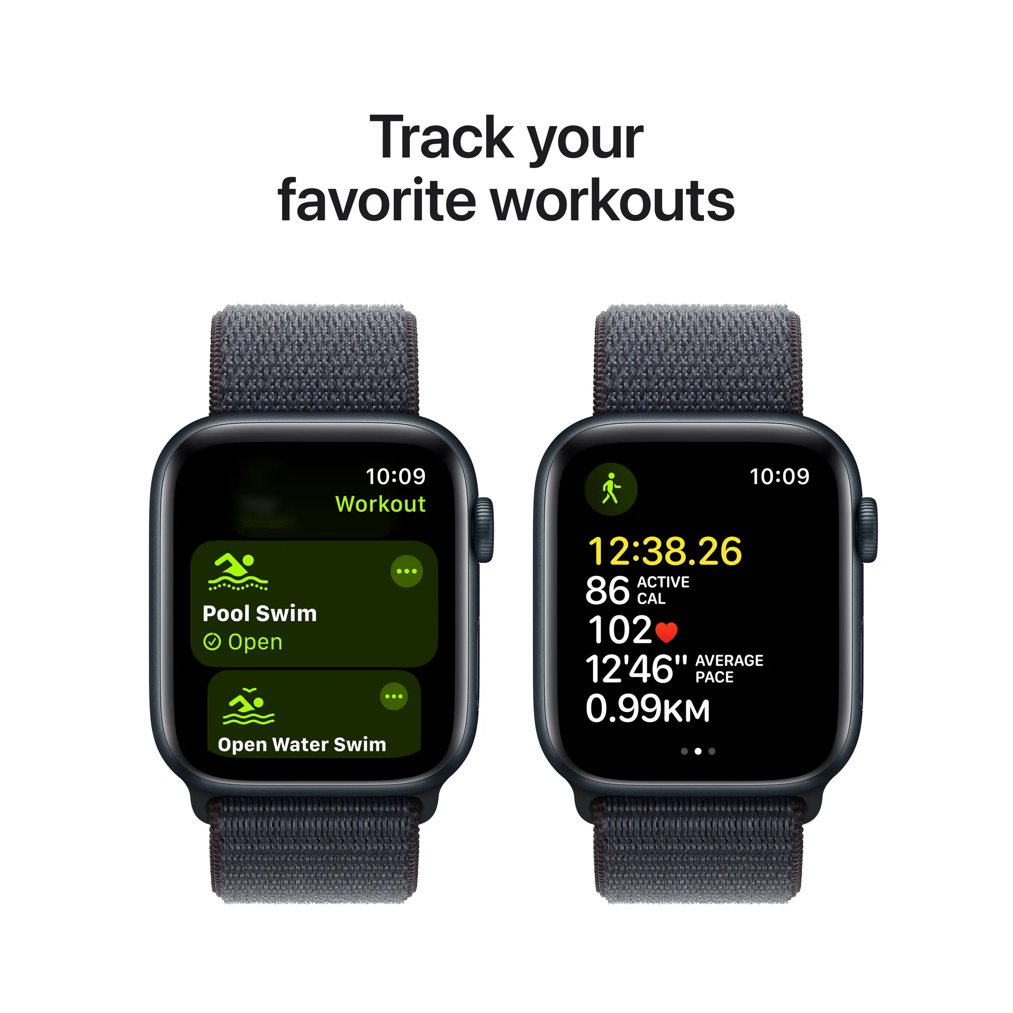 Apple Watch SE GPS + Cellular, 40 mm-es éjfekete alumíniumtok, tintaszínű sportpánt