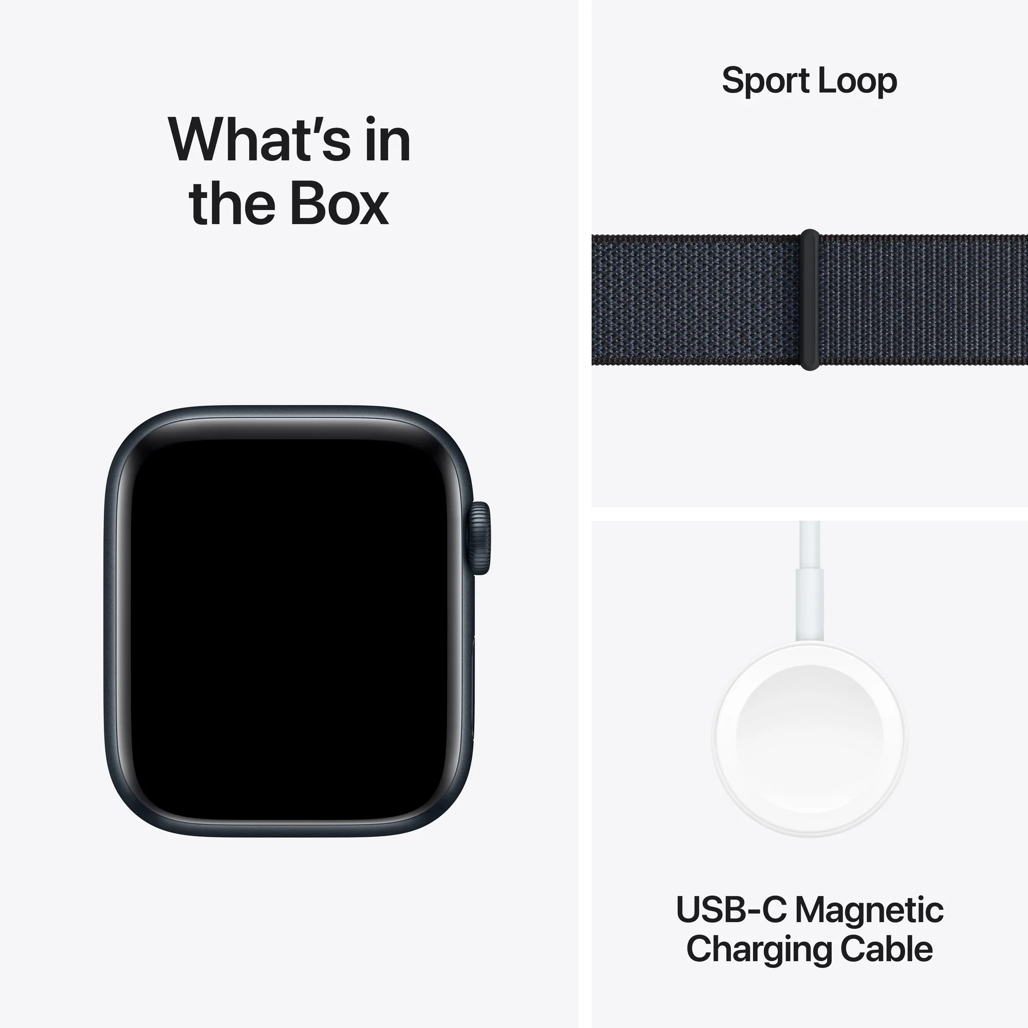 Apple Watch SE GPS + Cellular, 40 mm-es éjfekete alumíniumtok, tintaszínű sportpánt
