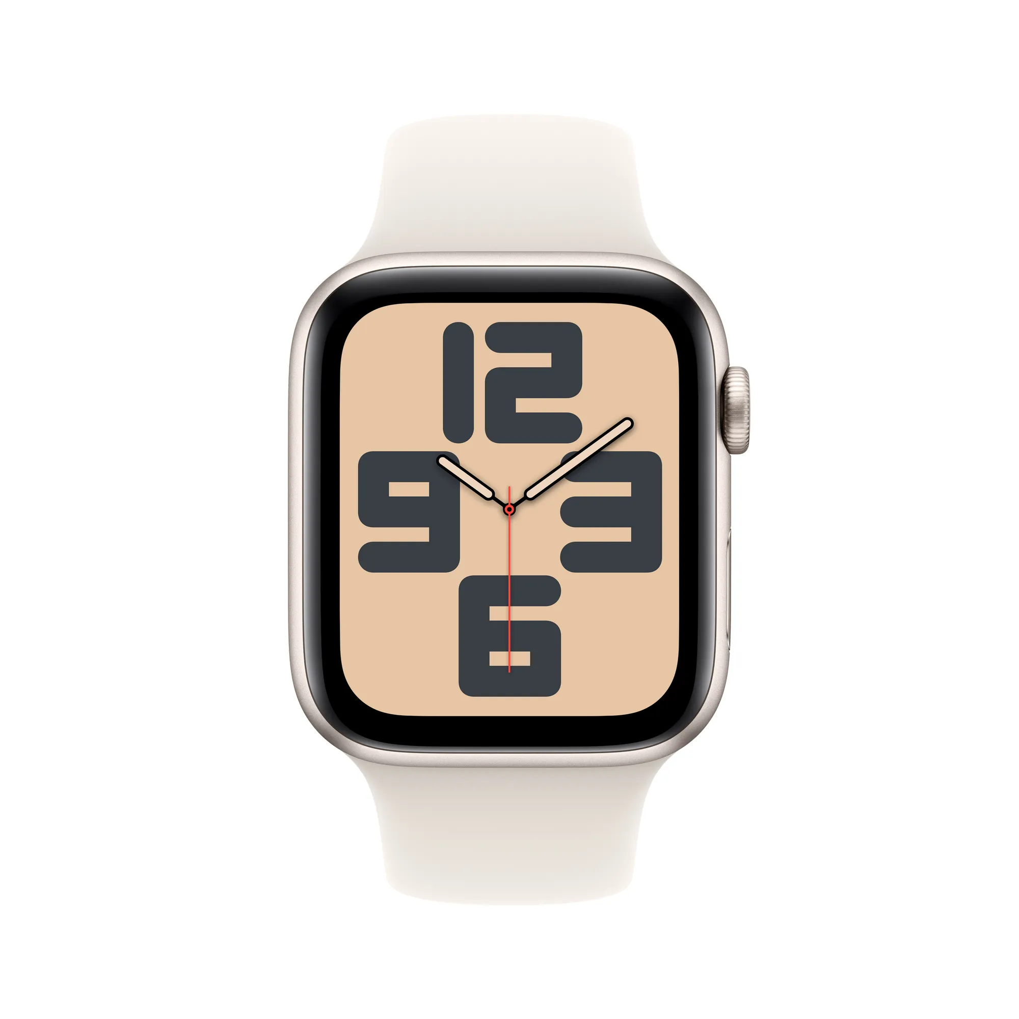 Apple Watch SE GPS + Cellular, 44 mm-es csillagfény alumíniumtok, csillagfény sportszíj – M/L