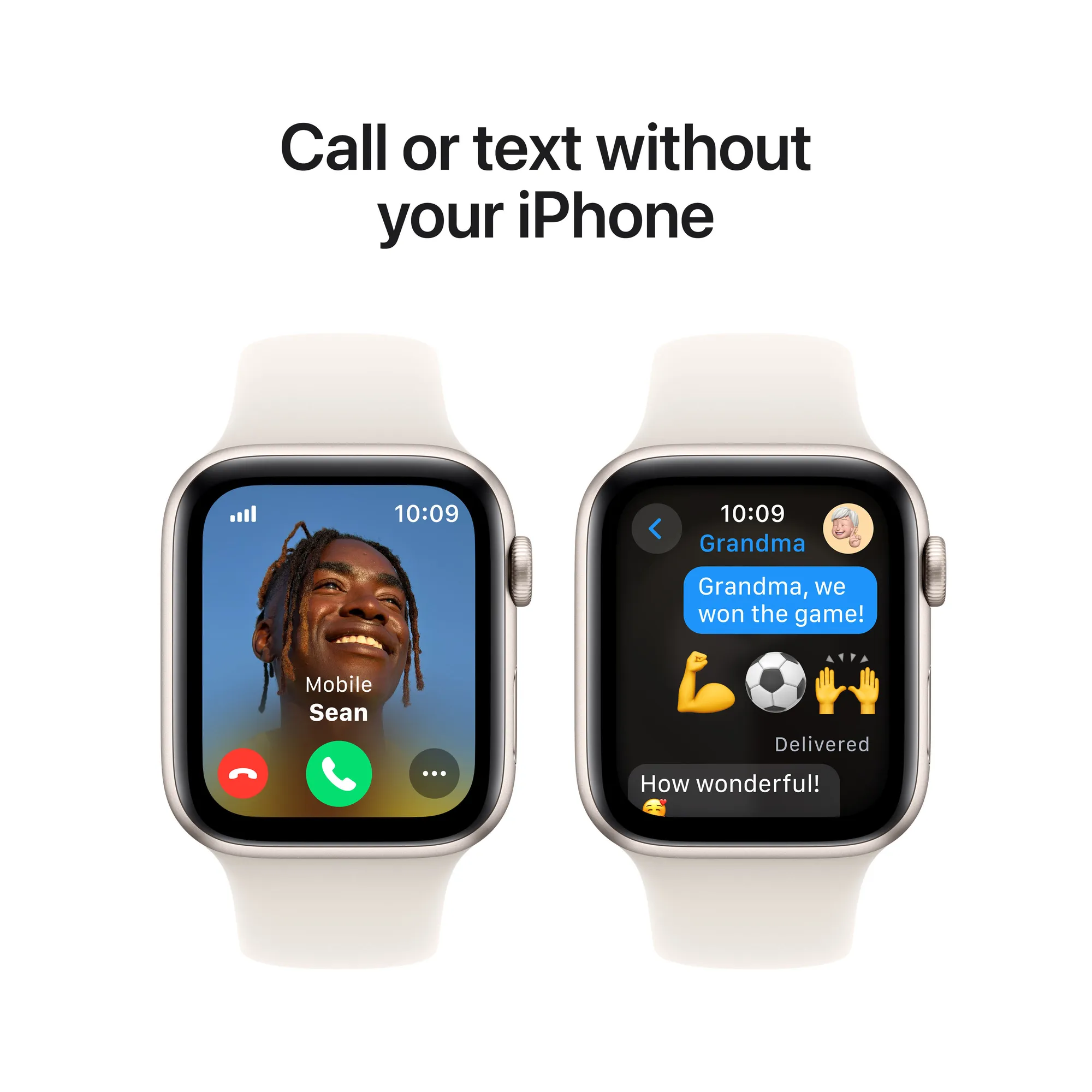 Apple Watch SE GPS + Cellular, 44 mm-es csillagfény alumíniumtok, csillagfény sportszíj – M/L