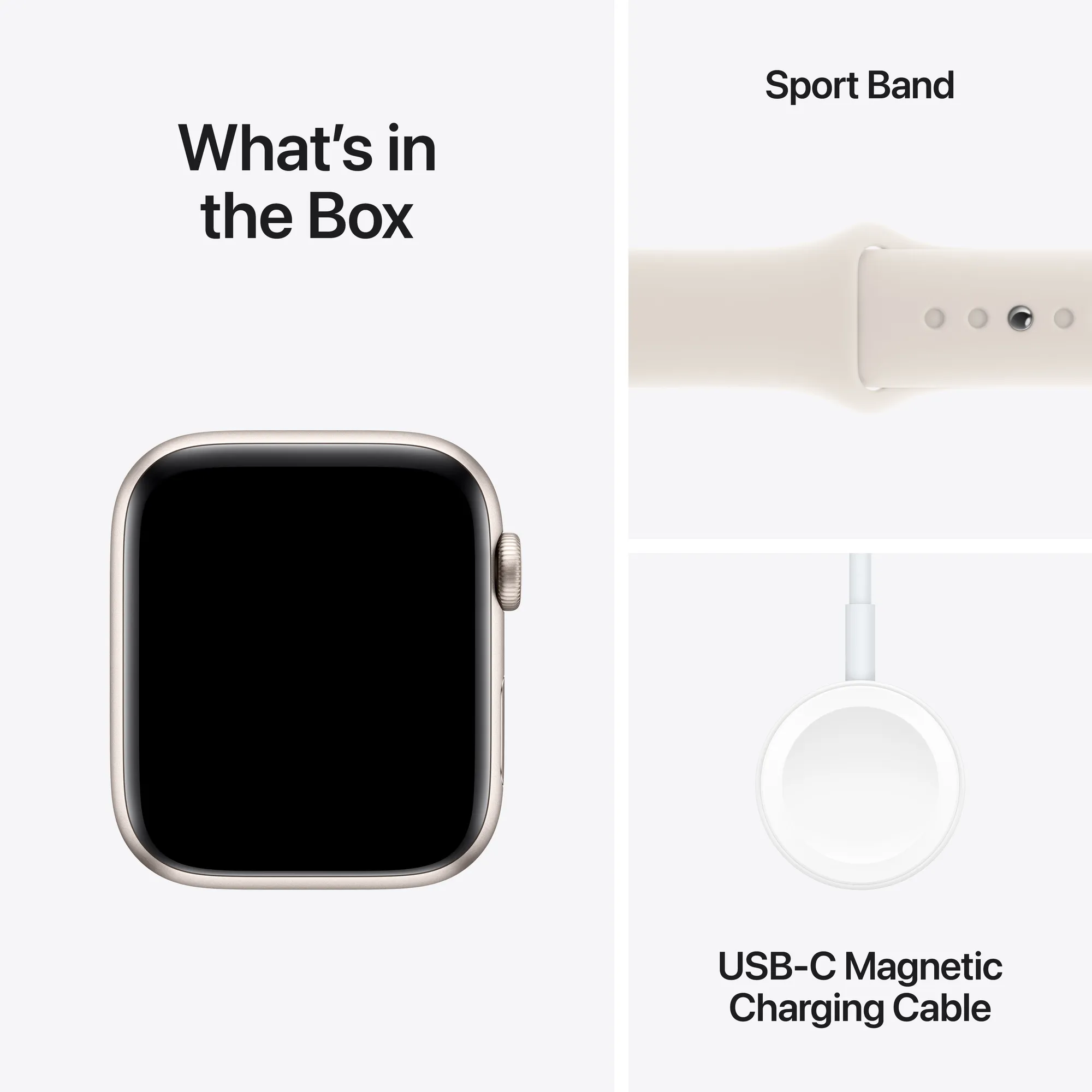 Apple Watch SE GPS + Cellular, 44 mm-es csillagfény alumíniumtok, csillagfény sportszíj – M/L