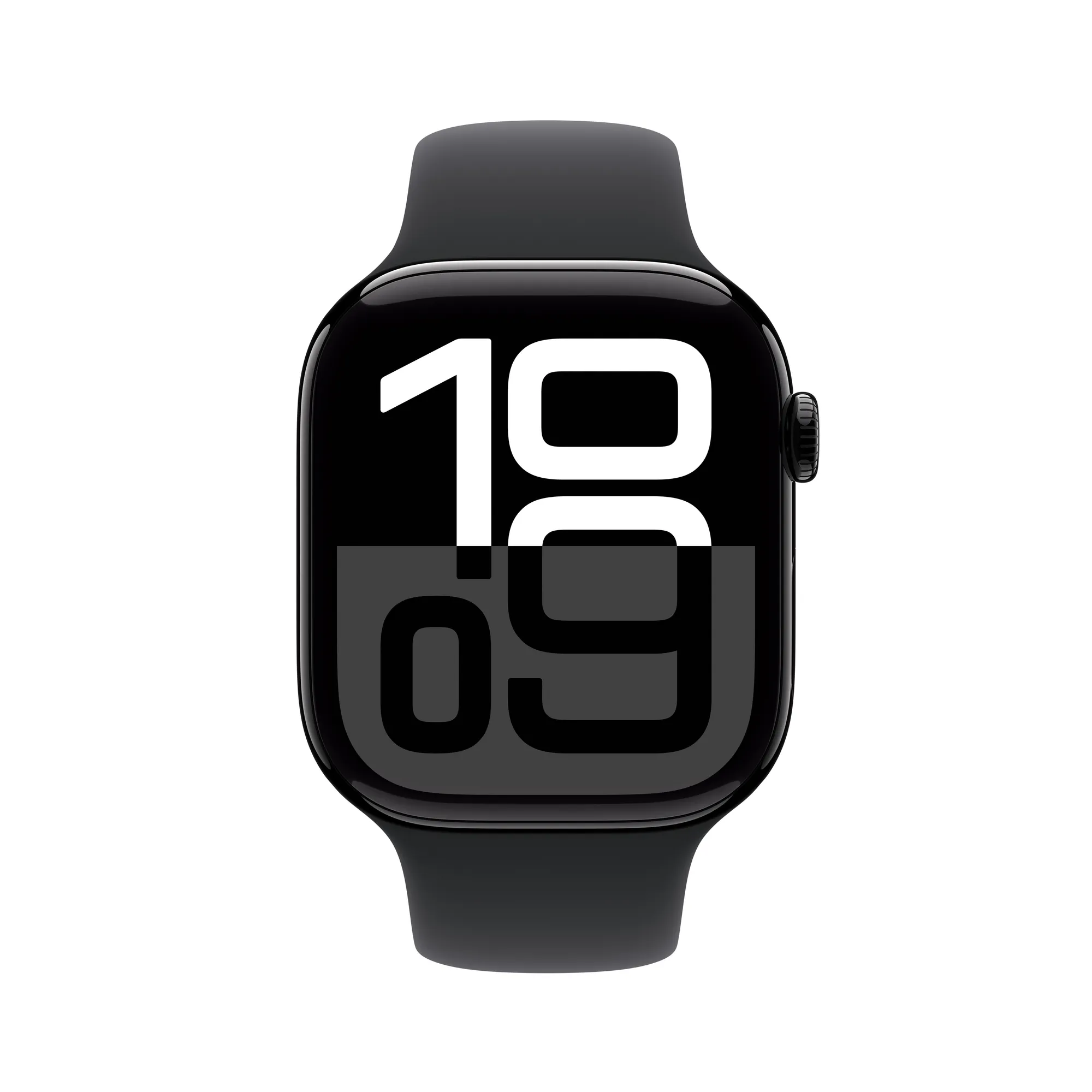 Apple Watch Series 10 GPS, 42 mm-es kozmoszfekete alumíniumtok, fekete sportszíj - S/M