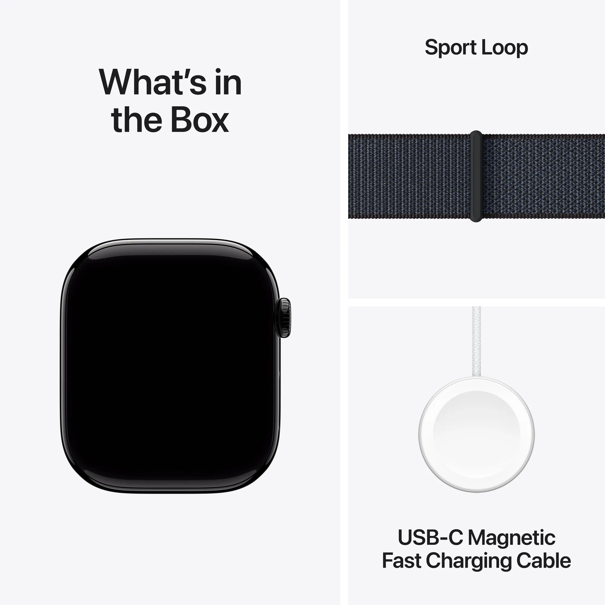 Apple Watch Series 10 GPS, 42 mm-es kozmoszfekete alumíniumtok, tinta sportpánt