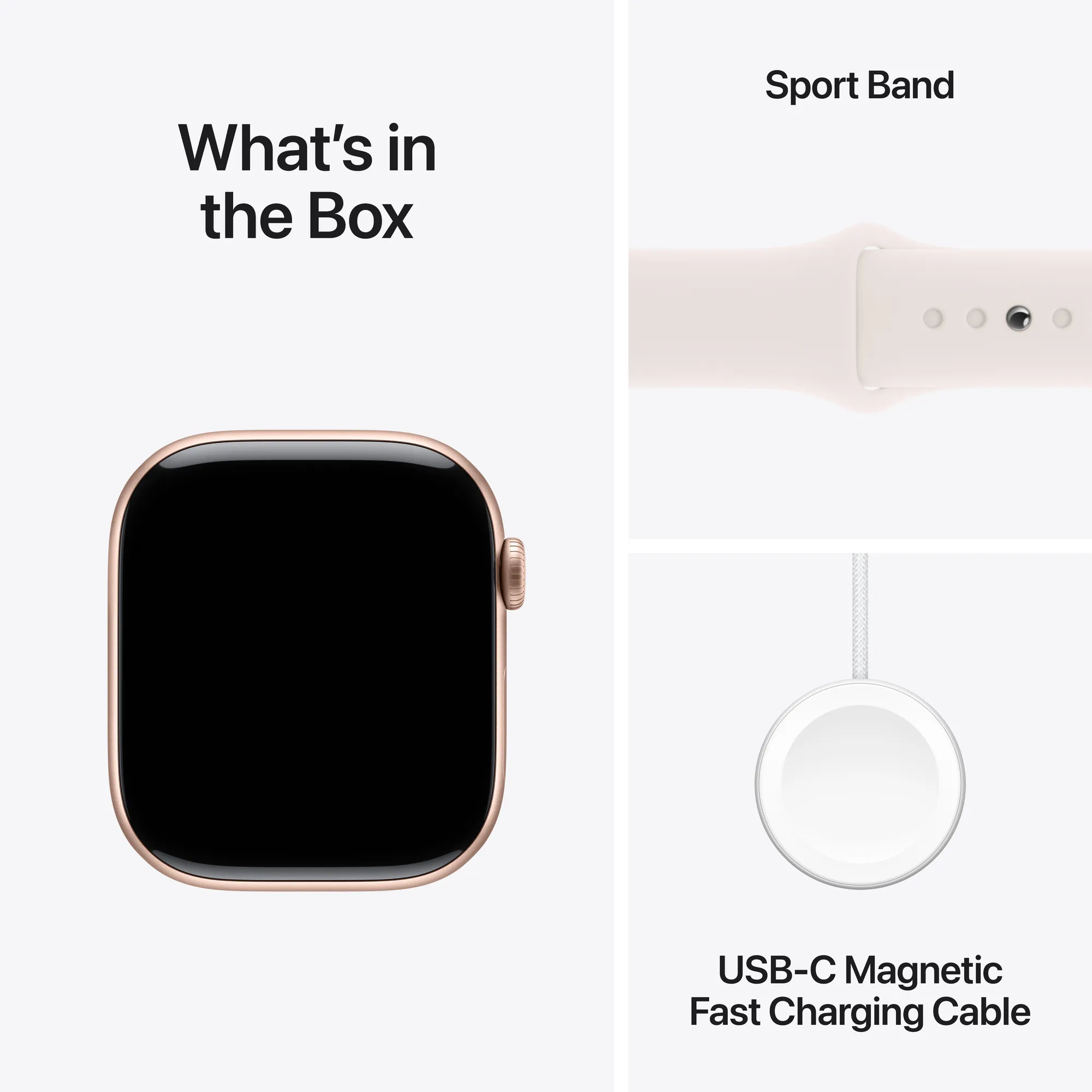 Apple Watch Series 10 GPS, 42 mm-es rozéarany alumíniumtok, lágy rózsaszín sportszíj - S/M - Bontott