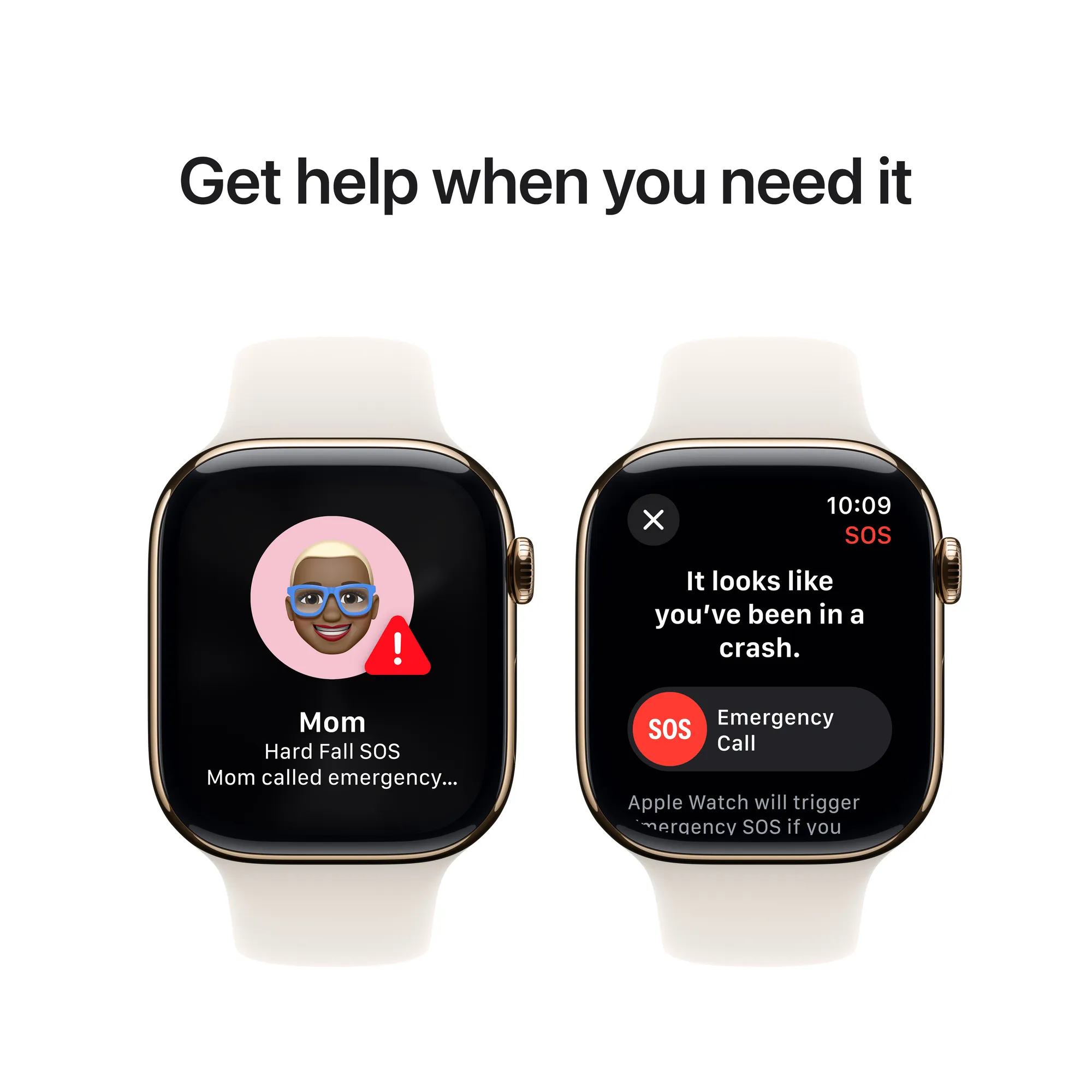 Apple Watch Series 10 GPS + Cellular, 42 mm-es aranyszínű titántok, csillagfény sportszíj - S/M