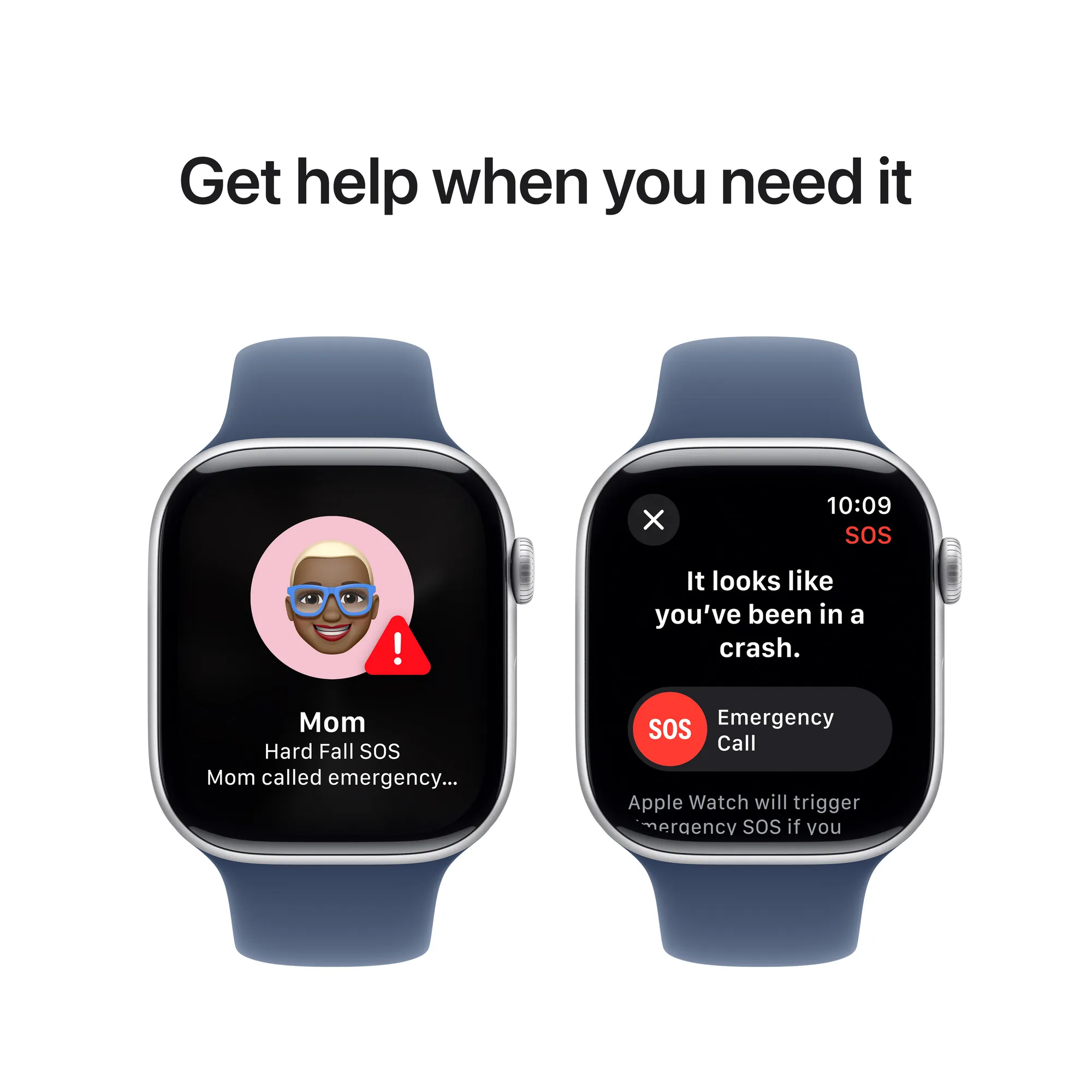 Apple Watch Series 10 GPS + Cellular, 42 mm-es ezüstszínű alumíniumtok, denim sportszíj - M/L