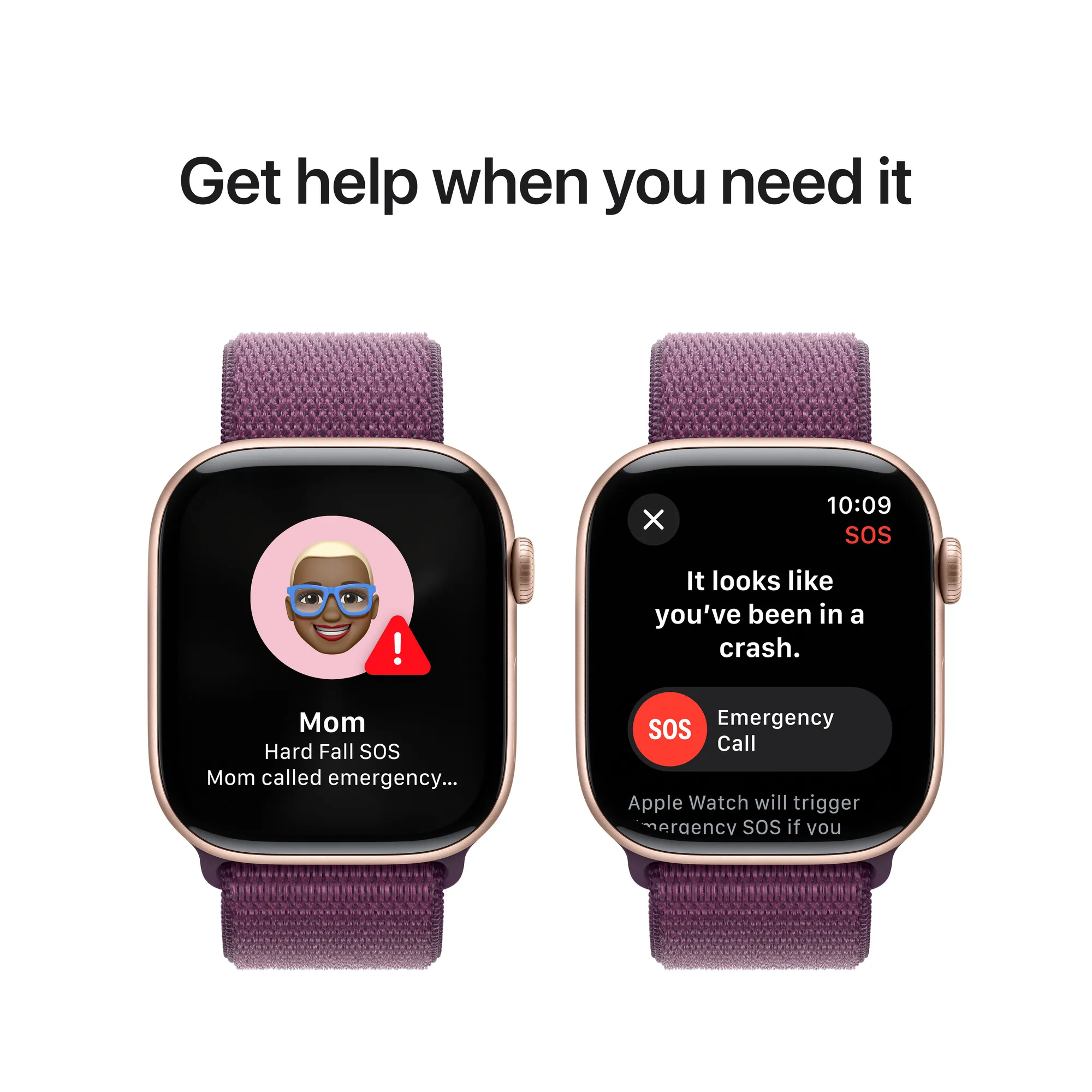 Apple Watch Series 10 GPS + Cellular, 42 mm-es rozéarany alumíniumtok, szilva sportpánt