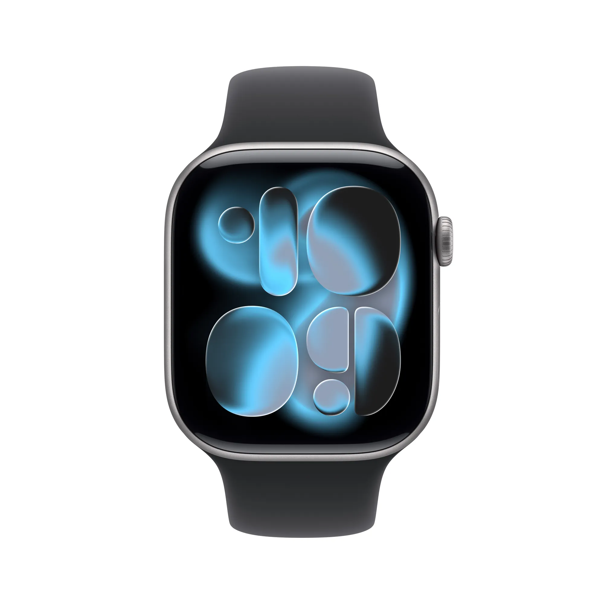 Apple Watch Series 11 GPS, 42 mm-es asztroszürke alumíniumtok, fekete sportszíj – SM