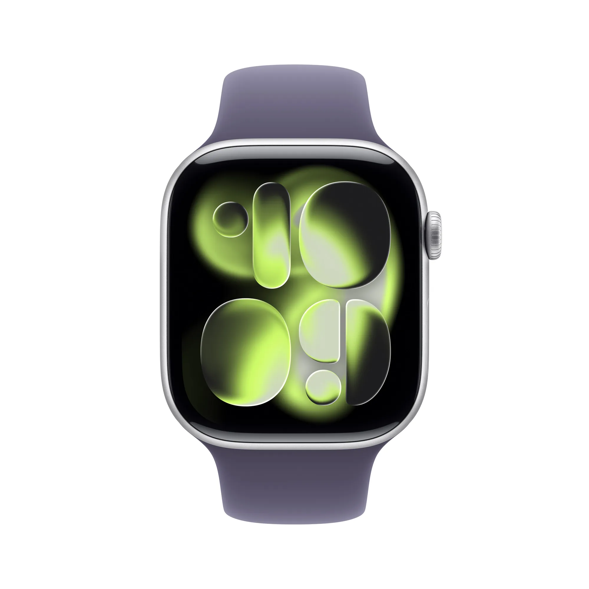 Apple Watch Series 11 GPS, 42 mm-es ezüstszínű alumíniumtok, ködös lila sportszíj – SM