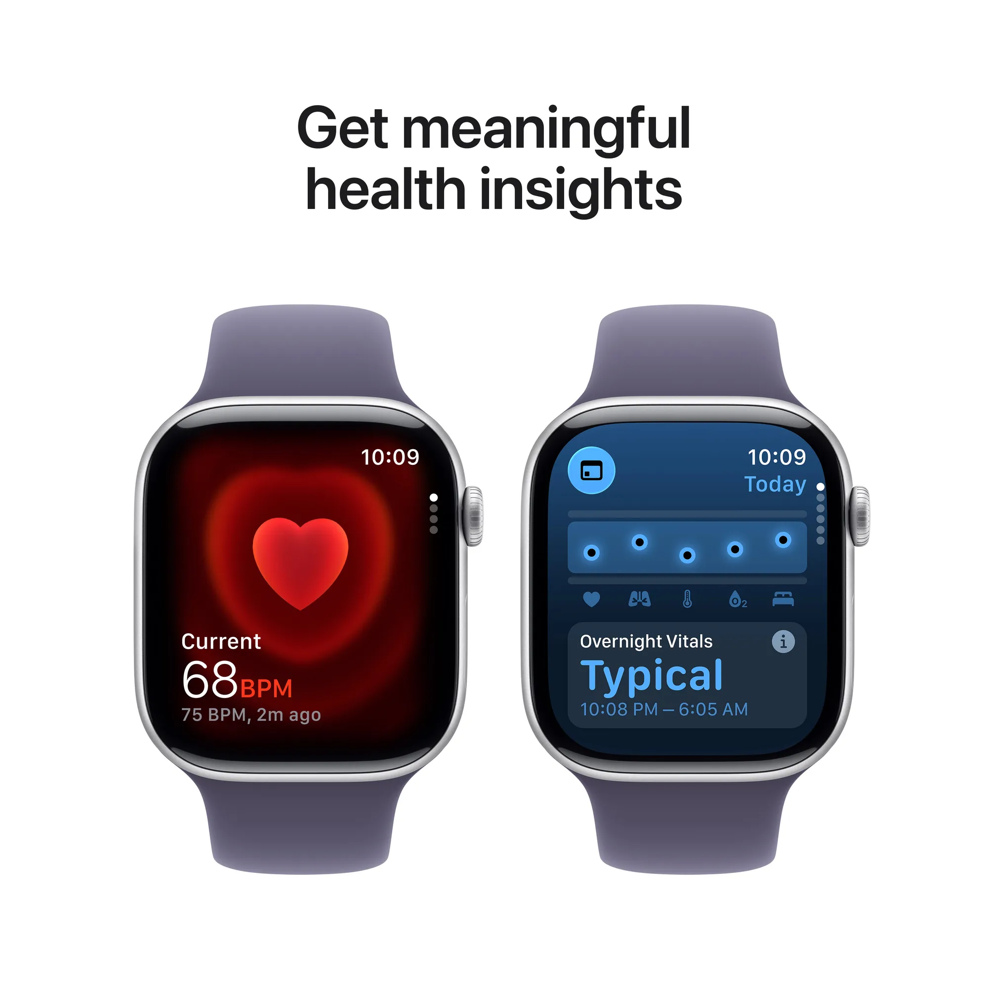 Apple Watch Series 11 GPS, 42 mm-es ezüstszínű alumíniumtok, ködös lila sportszíj – SM