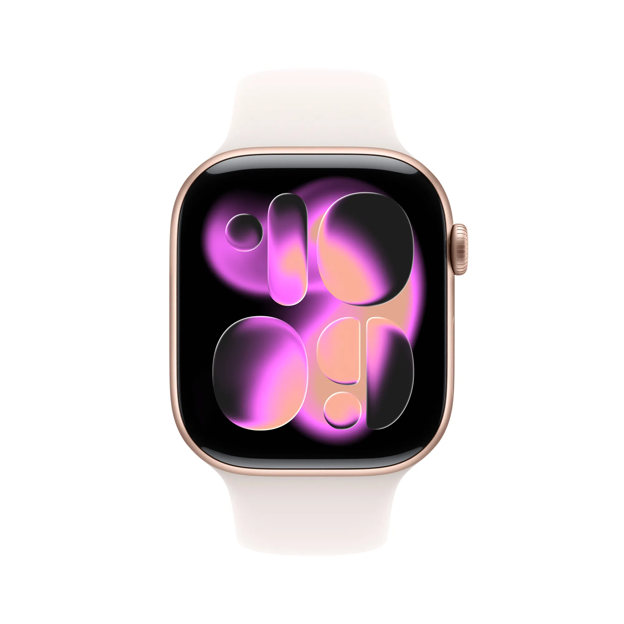 Apple Watch Series 11 GPS, 42 mm-es rozéarany alumíniumtok, lágy rózsaszín sportszíj – SM