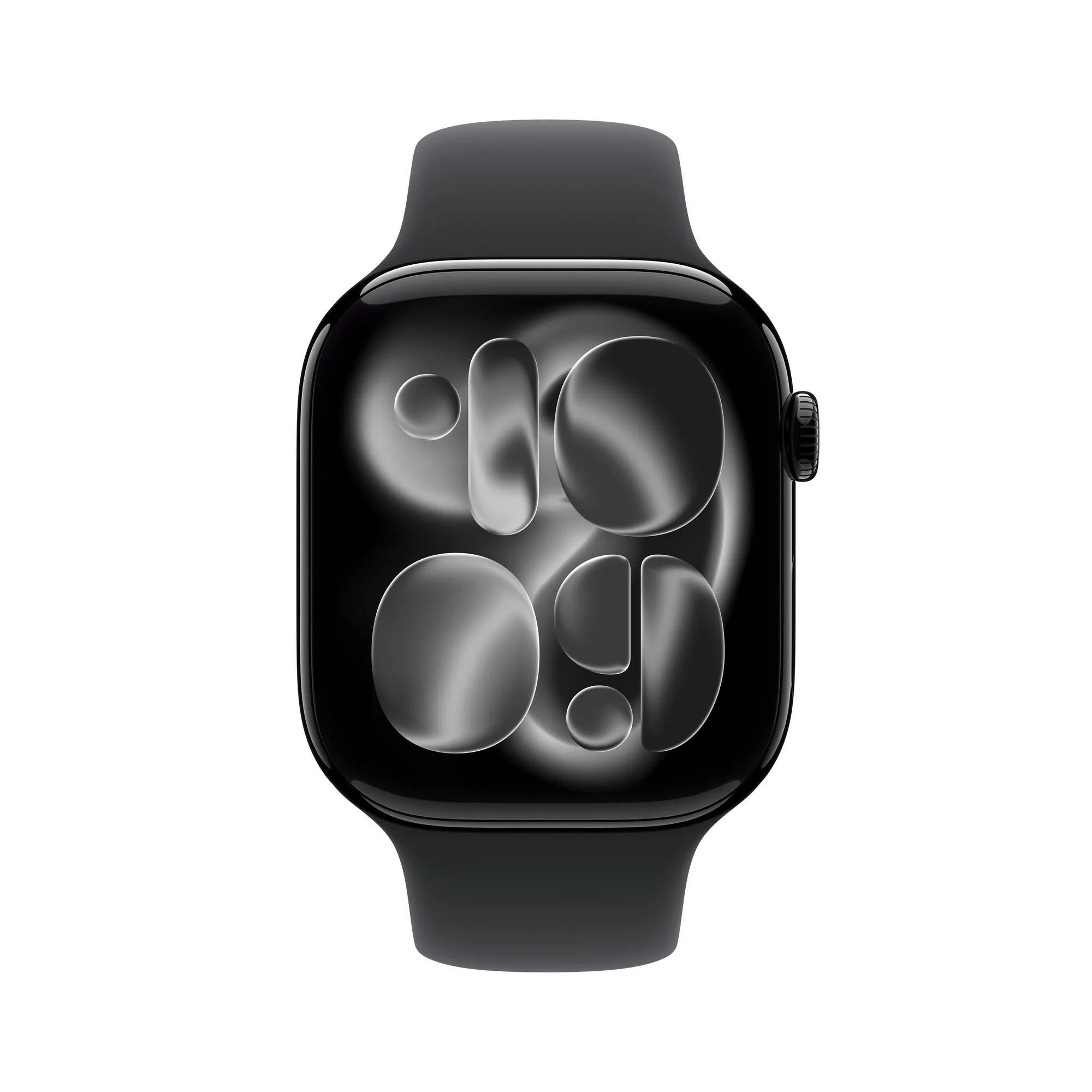 Apple Watch S11 GPS, 46 mm kozmoszfekete alumíniumtok, fekete sportszíj – M/L (Bemutató darab - Új)