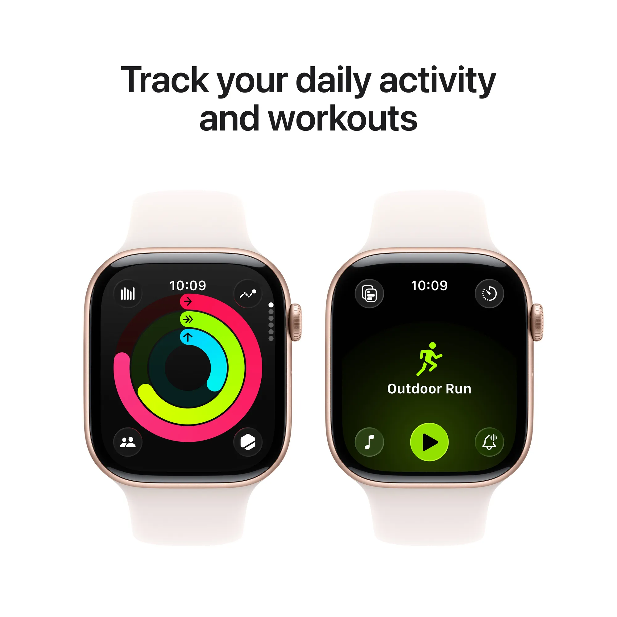 Apple Watch Series 11 GPS, 46 mm-es rozéarany alumíniumtok, lágy rózsaszín sportszíj – SM