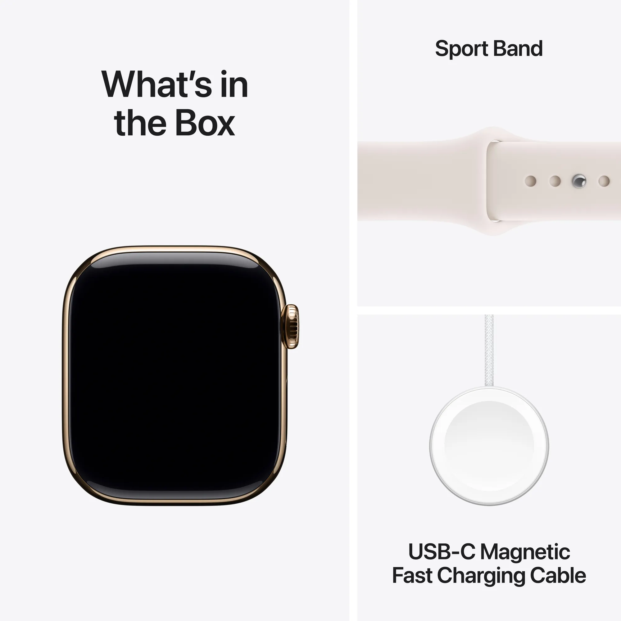 Apple Watch Series 11 GPS + Cellular, 42 mm-es aranyszínű titántok, lágy rózsaszín sportszíj – ML