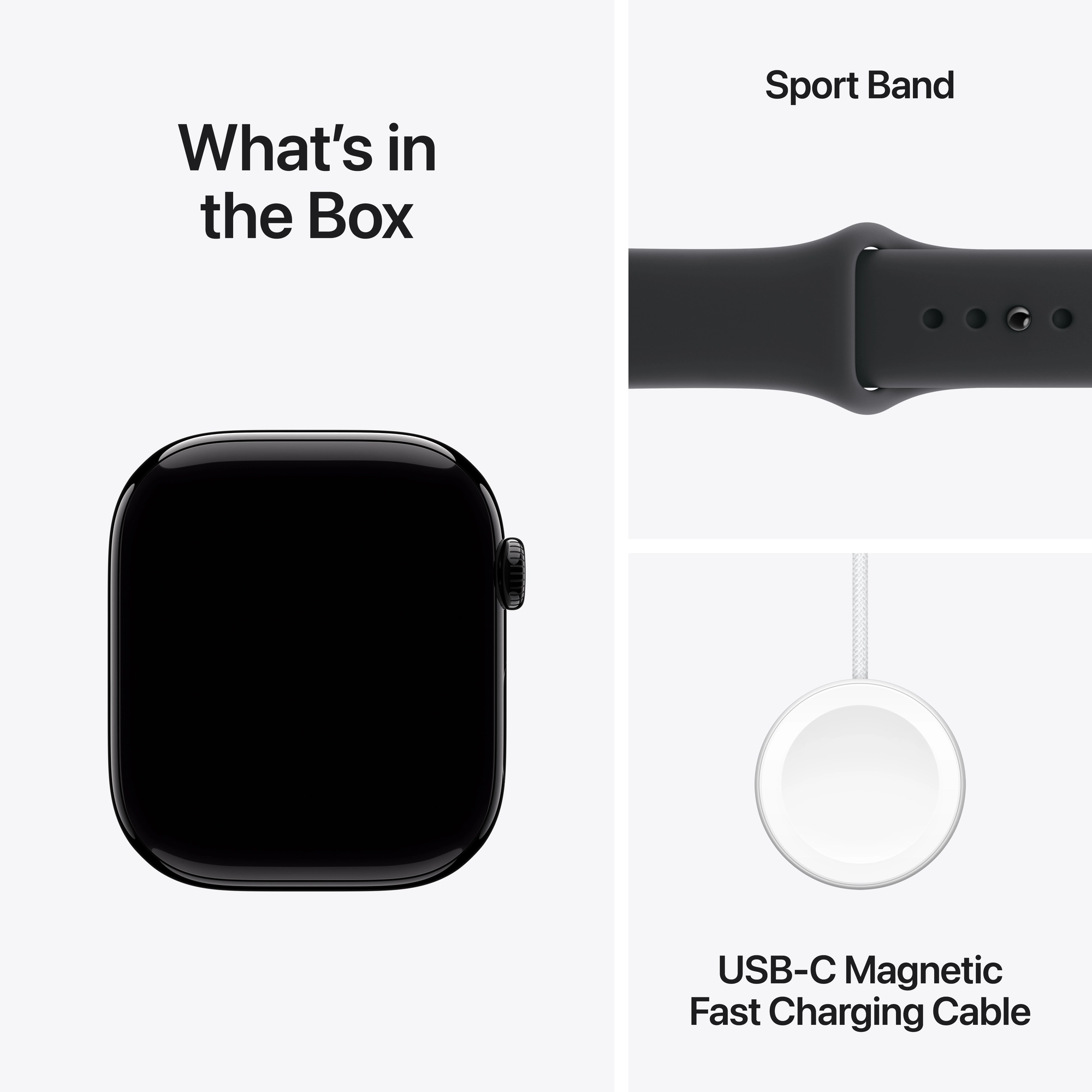 Apple Watch Series 11 GPS + Cellular, 42 mm-es kozmoszfekete alumíniumtok, fekete sportszíj – ML