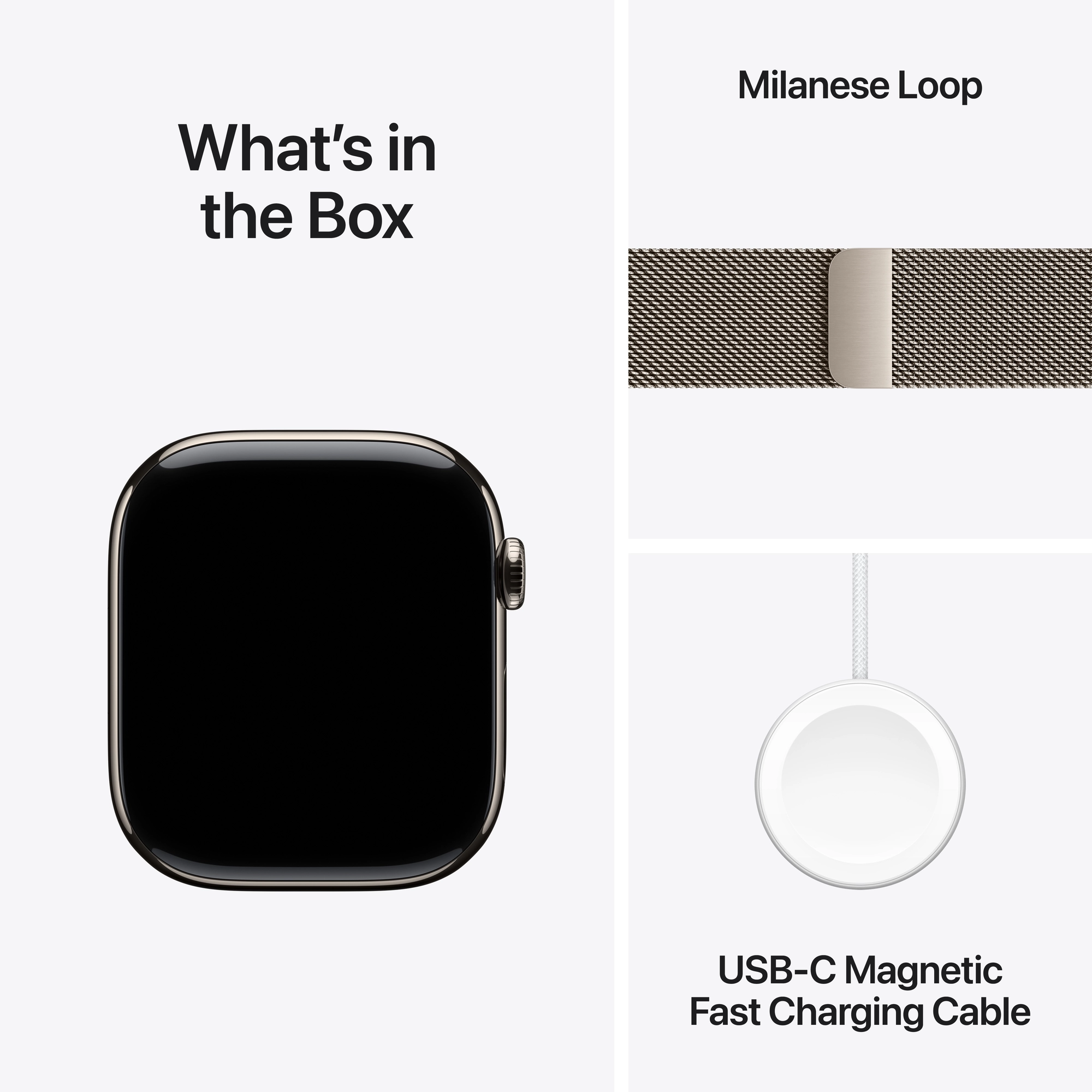 Apple Watch Series 11 GPS + Cellular, 42 mm-es natúr titántok, natúr milánói szíj