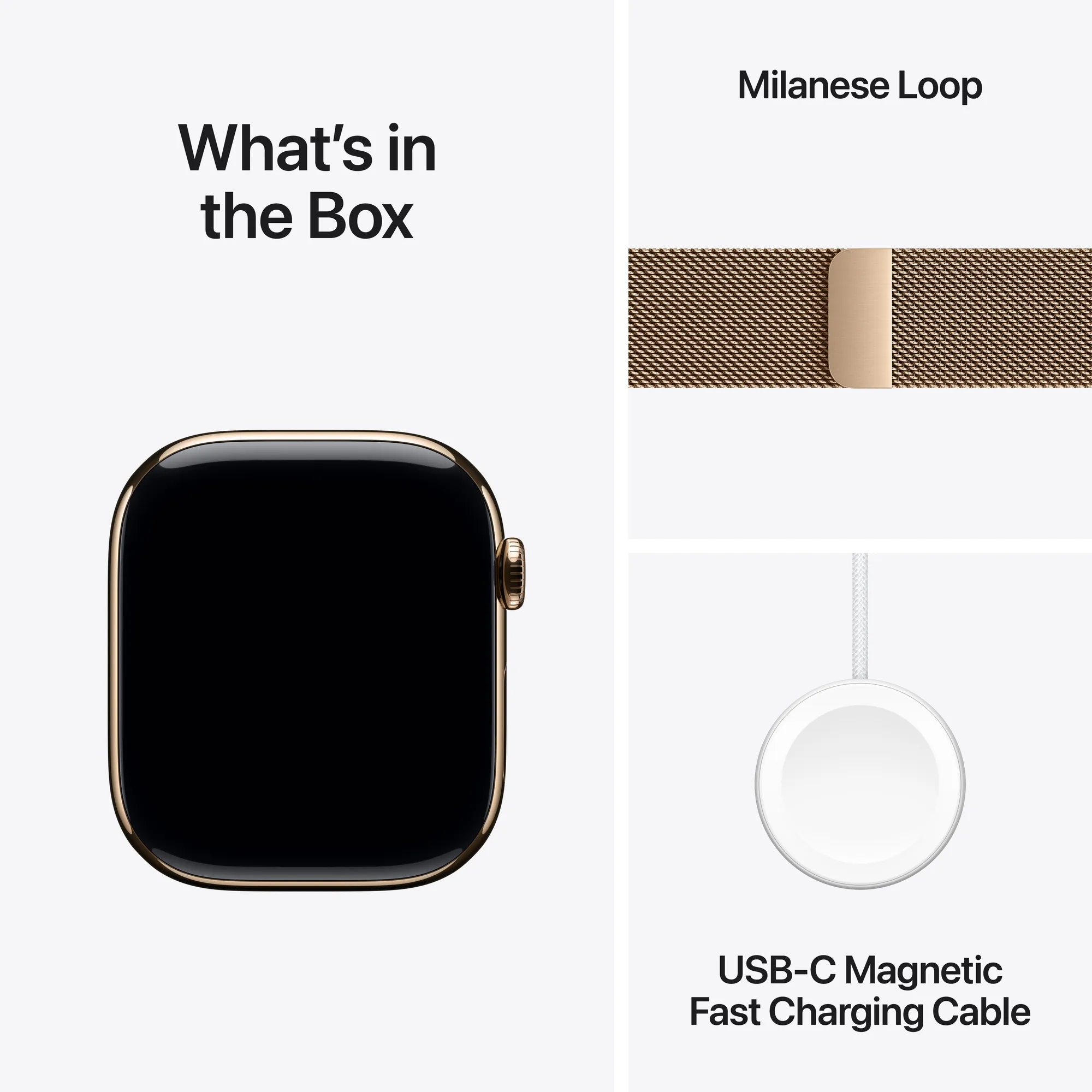 Apple Watch Series 11 GPS + Cellular, 46 mm-es arany titántok, arany milánói szíj – SM