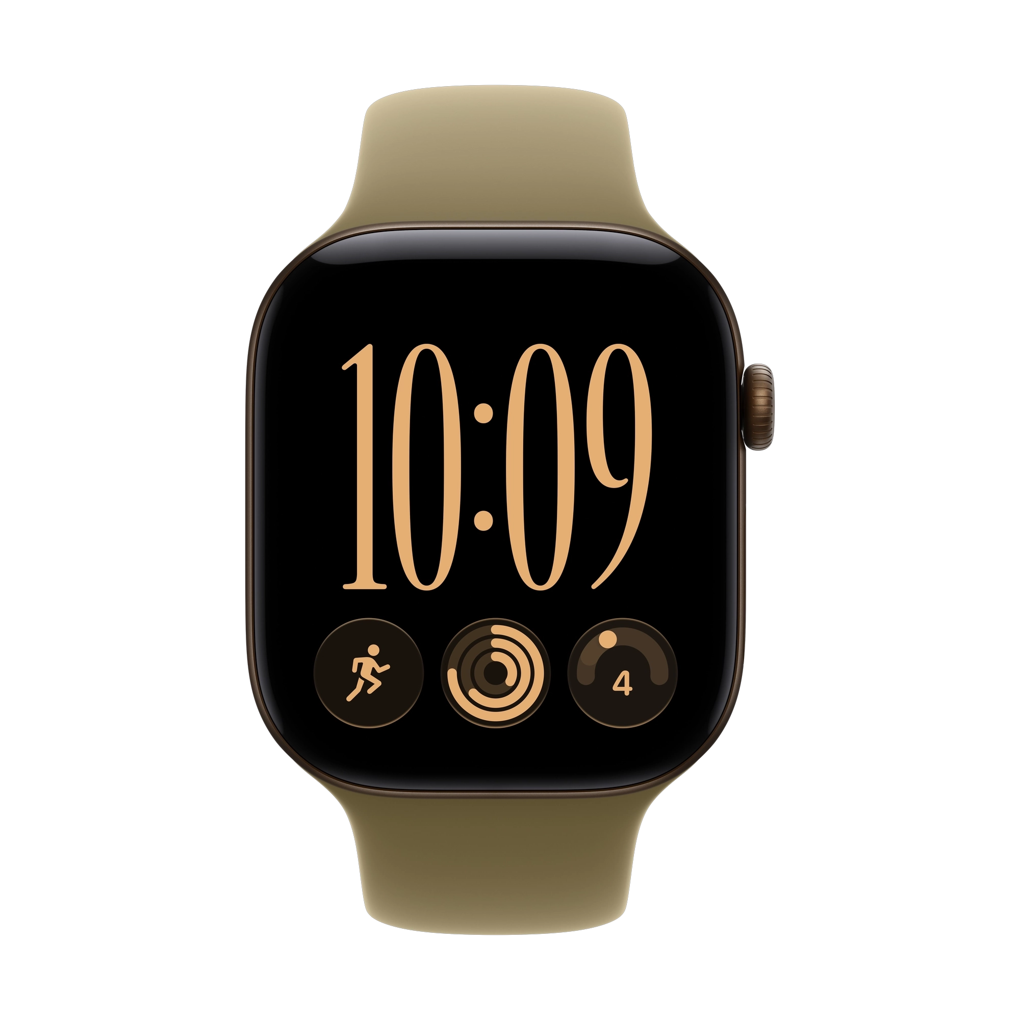 Apple Watch Series 12 GPS 46mm Dark Bronze Aluminium Case with Olive Sport Band - S/M