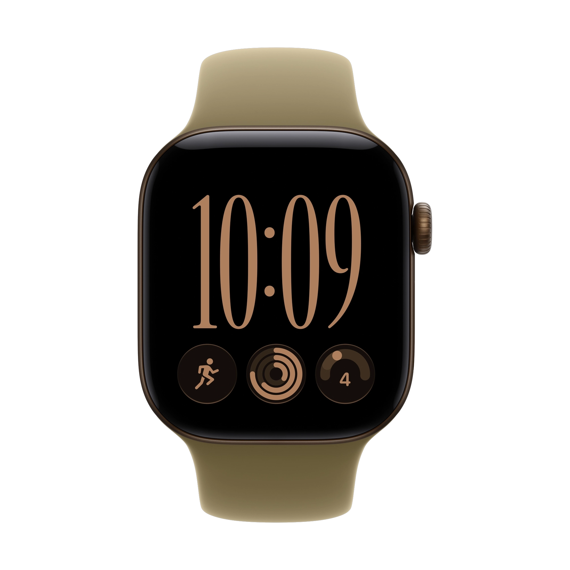 Apple Watch Series 12 GPS + Cellular 42mm Dark Bronze Aluminium Case with Olive Sport Band - S/M