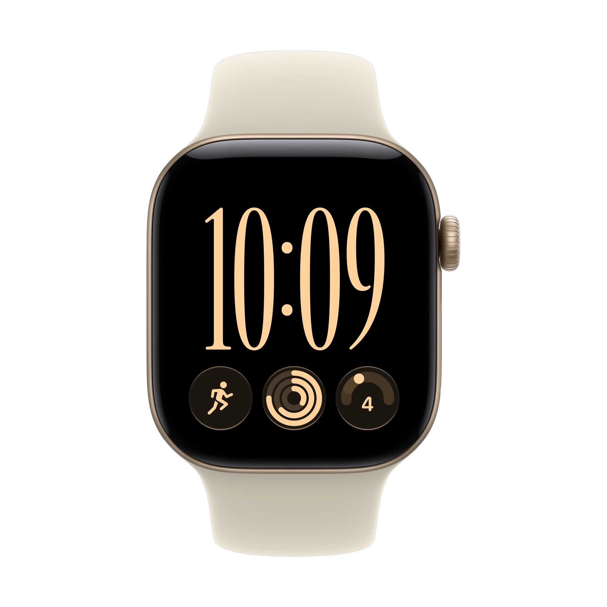 Apple Watch Series 12 GPS + Cellular 42mm Light Gold Aluminium Case with Sand Sport Band - M/L