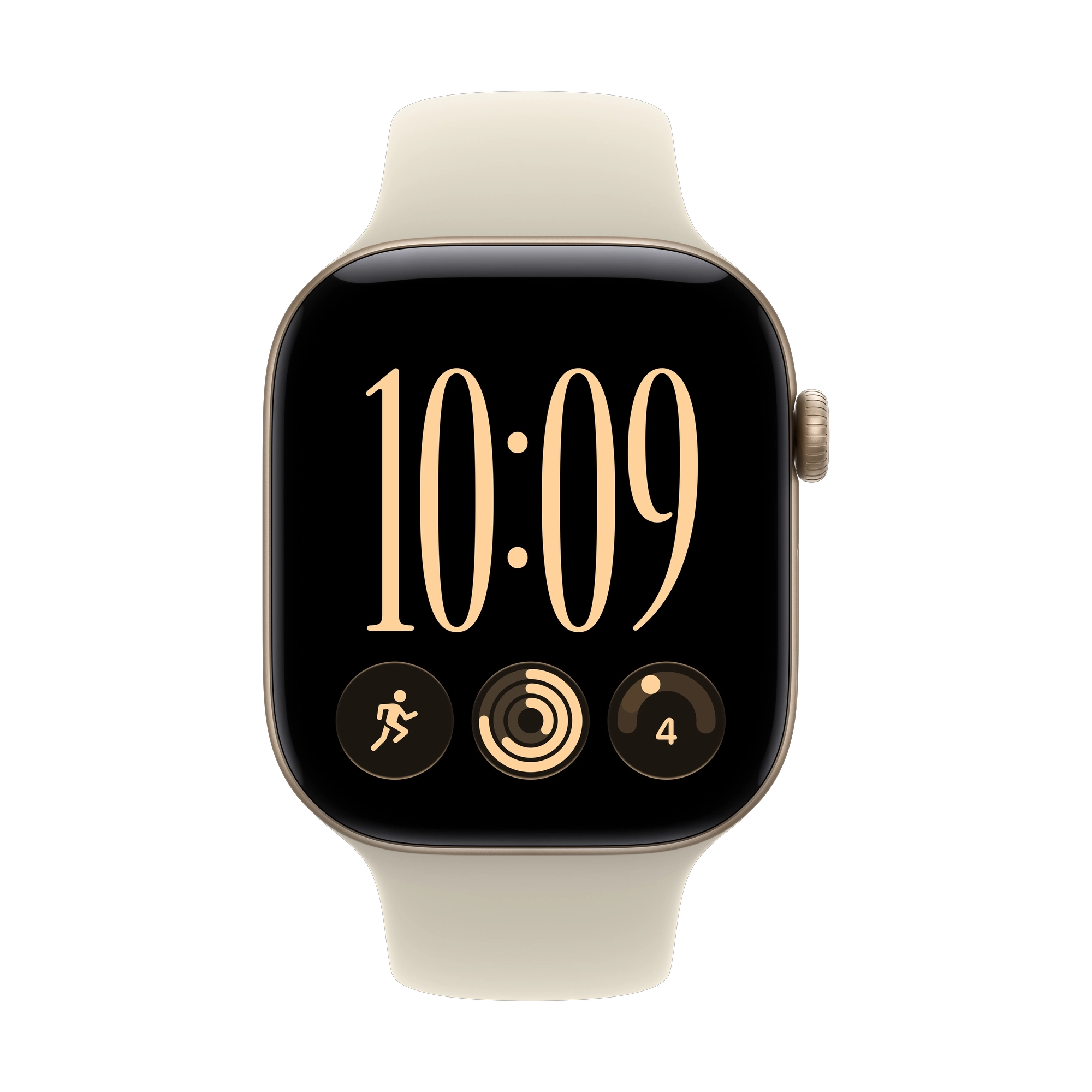 Apple Watch Series 12 GPS + Cellular 46mm Light Gold Aluminium Case with Sand Sport Band - M/L
