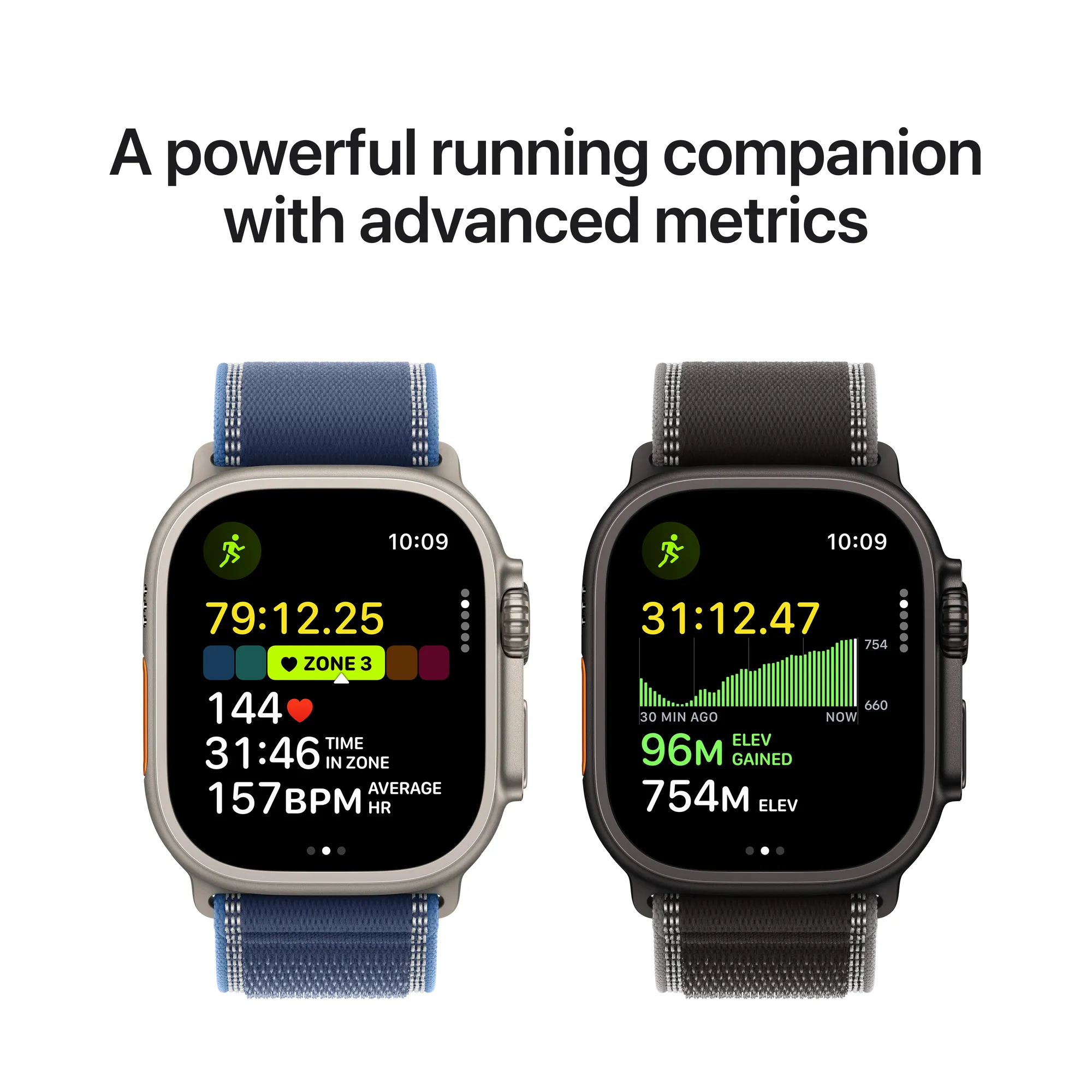 Apple Watch Ultra 3 GPS + Cellular, 49 mm-es natúr titántok, világoskék Alpesi pánt – M