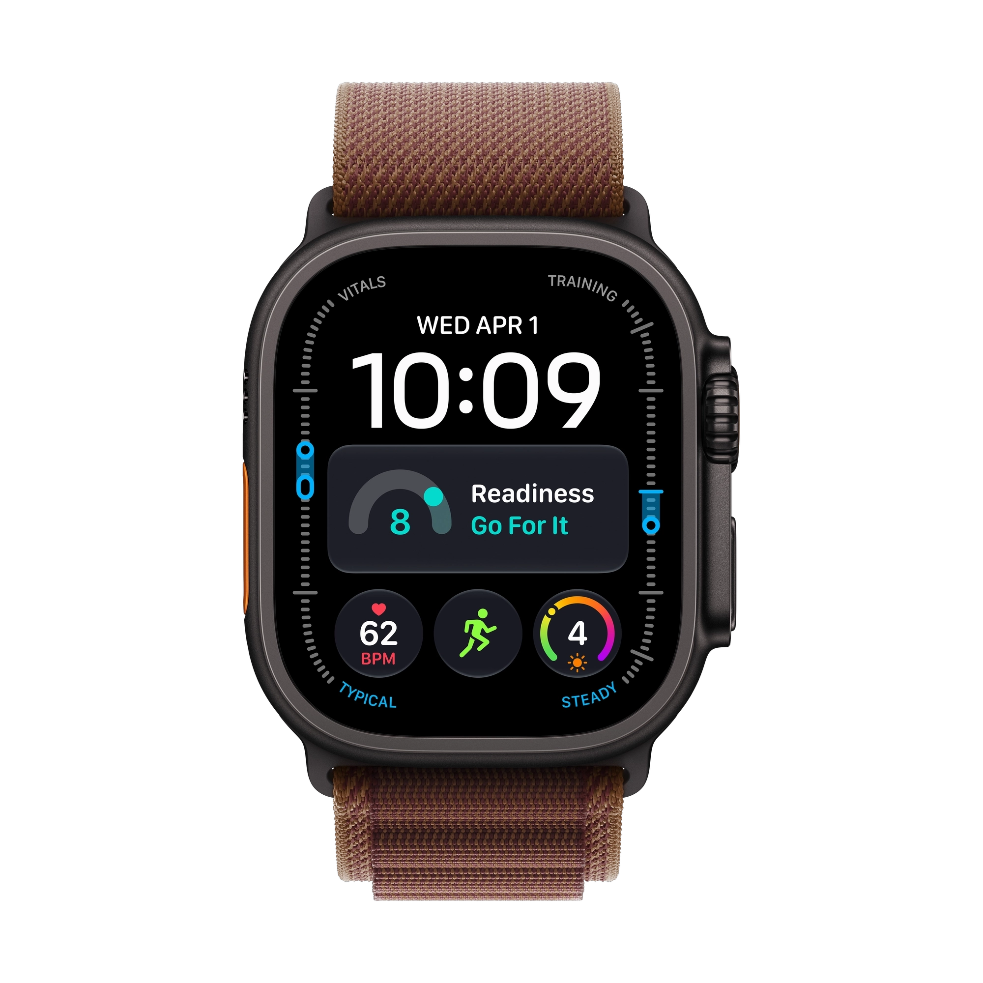 Apple Watch Ultra 4 GPS + Cellular 49mm Black Titanium Case with Burgundy Alpine Loop - M