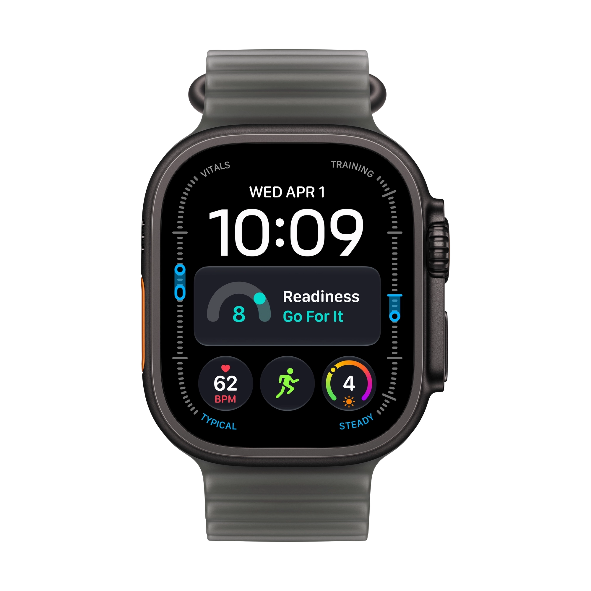 Apple Watch Ultra 4 GPS + Cellular 49mm Black Titanium Case with Translucent Black Ocean Band