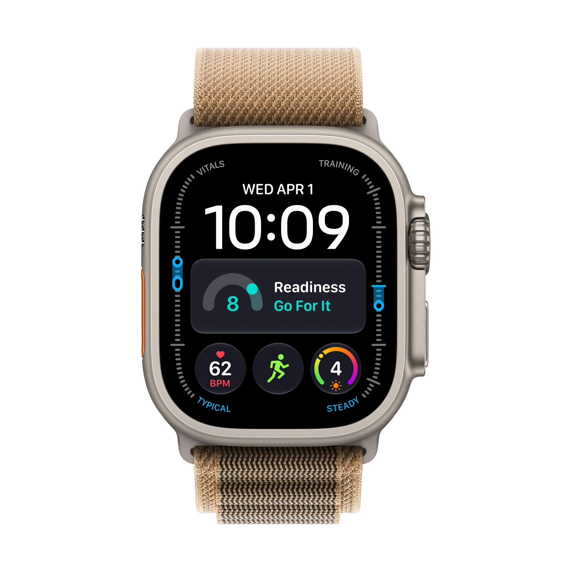 Apple Watch Ultra 4 GPS + Cellular 49mm Natural Titanium Case with Desert Alpine Loop - M