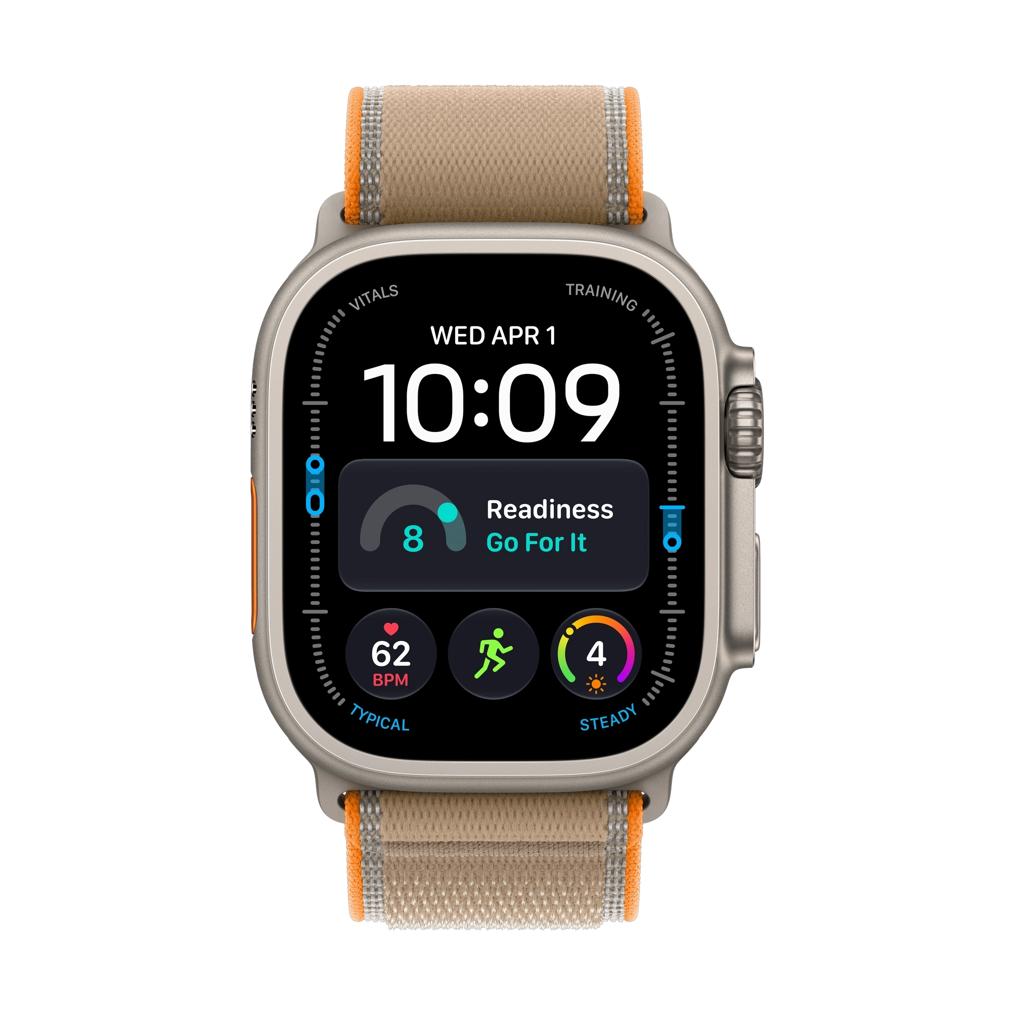 Apple Watch Ultra 4 GPS + Cellular 49mm Natural Titanium Case with Sand Trail Loop - S/M
