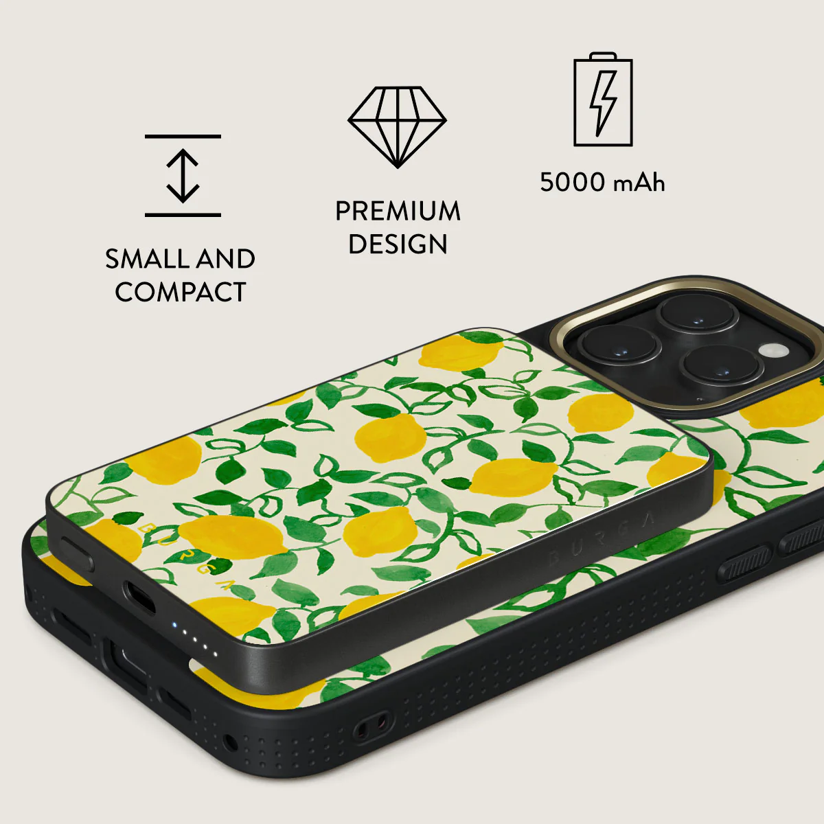 BURGA 5000mAh Magnetic Power Bank - Capri