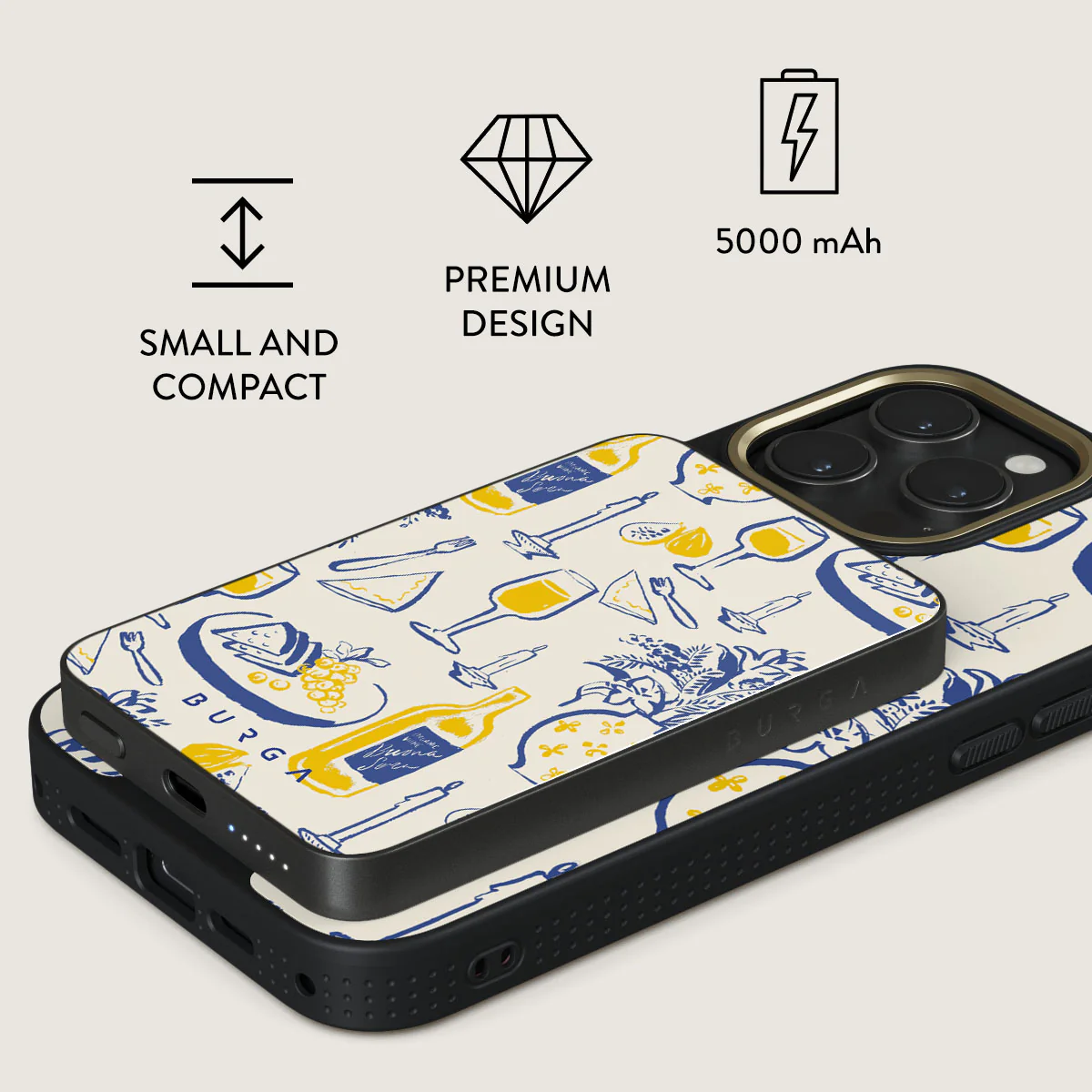 BURGA 5000mAh Magnetic Power Bank - Couvert