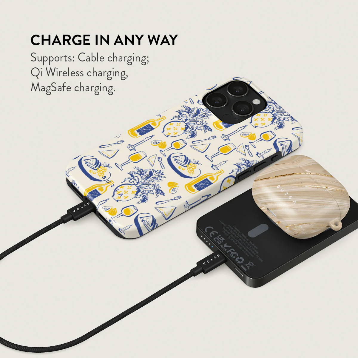 BURGA 5000mAh Magnetic Power Bank - Couvert