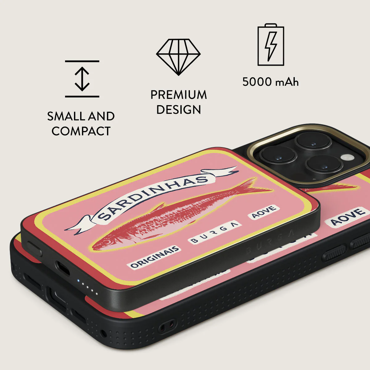 BURGA 5000mAh Magnetic Power Bank - Gourmet