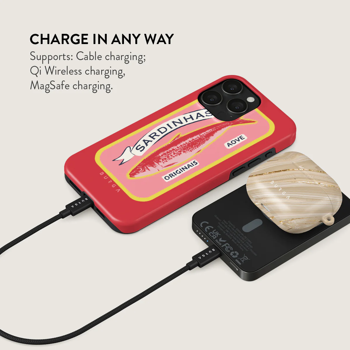 BURGA 5000mAh Magnetic Power Bank - Gourmet
