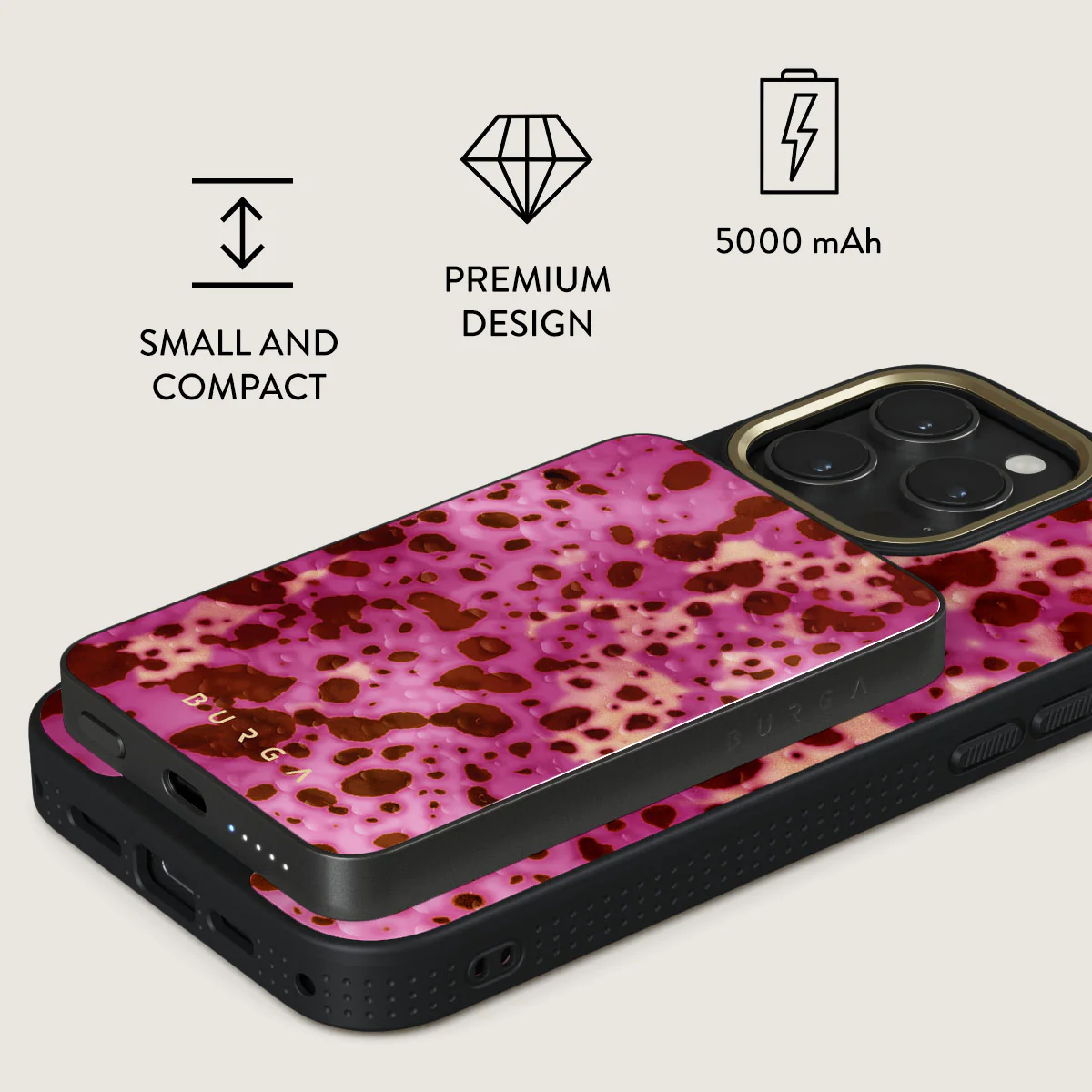 BURGA 5000mAh Magnetic Power Bank - Orchid