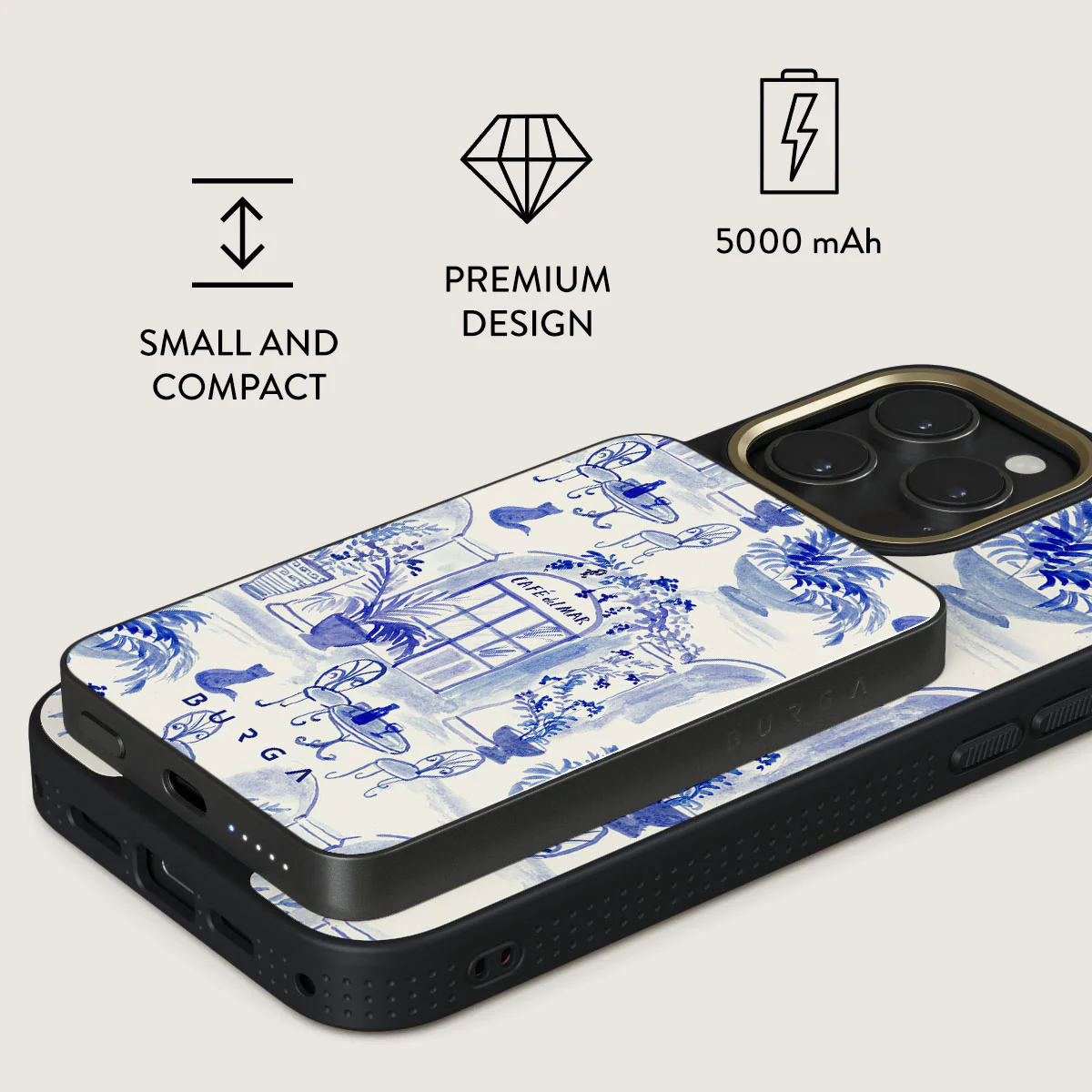 BURGA 5000mAh Magnetic Power Bank - Sobremesa