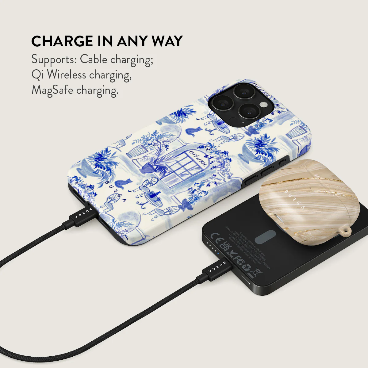 BURGA 5000mAh Magnetic Power Bank - Sobremesa