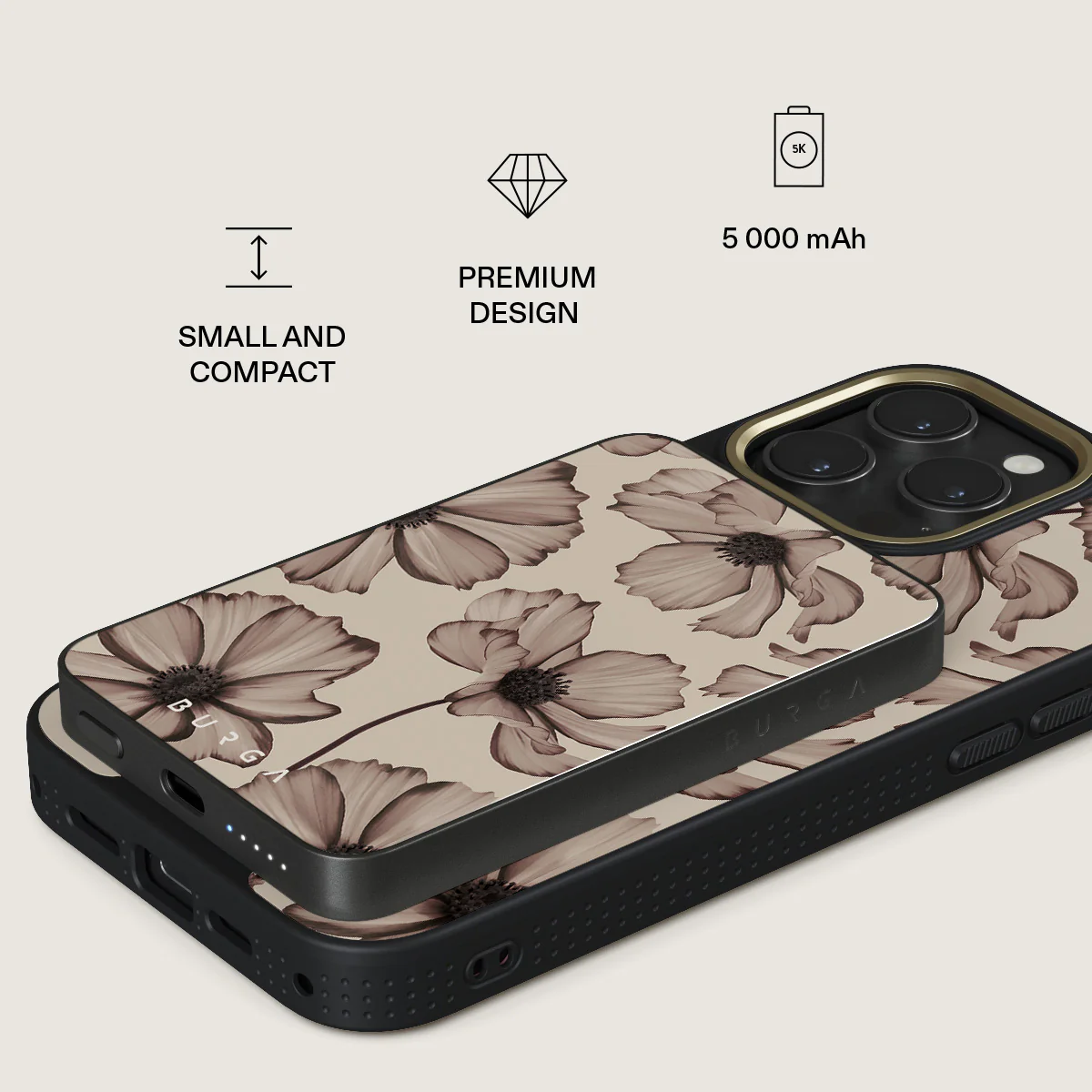 BURGA 5000 mAh vékony MagSafe-kompatibilis powerbank - barely yours