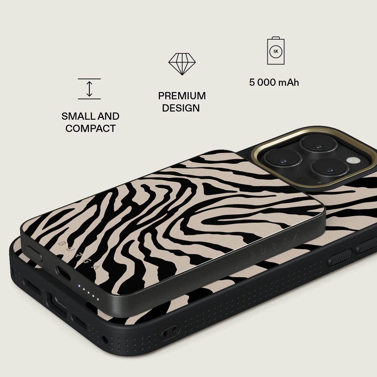 BURGA 5000 mAh vékony MagSafe-kompatibilis powerbank - imperial