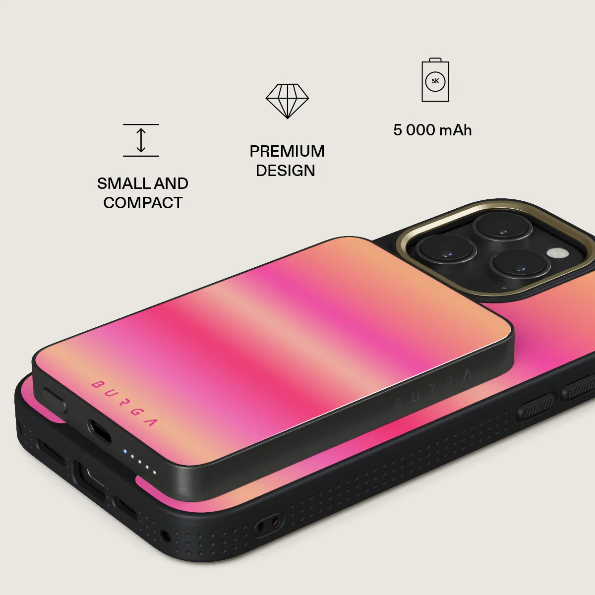 BURGA 5000 mAh vékony MagSafe-kompatibilis powerbank - SPF100