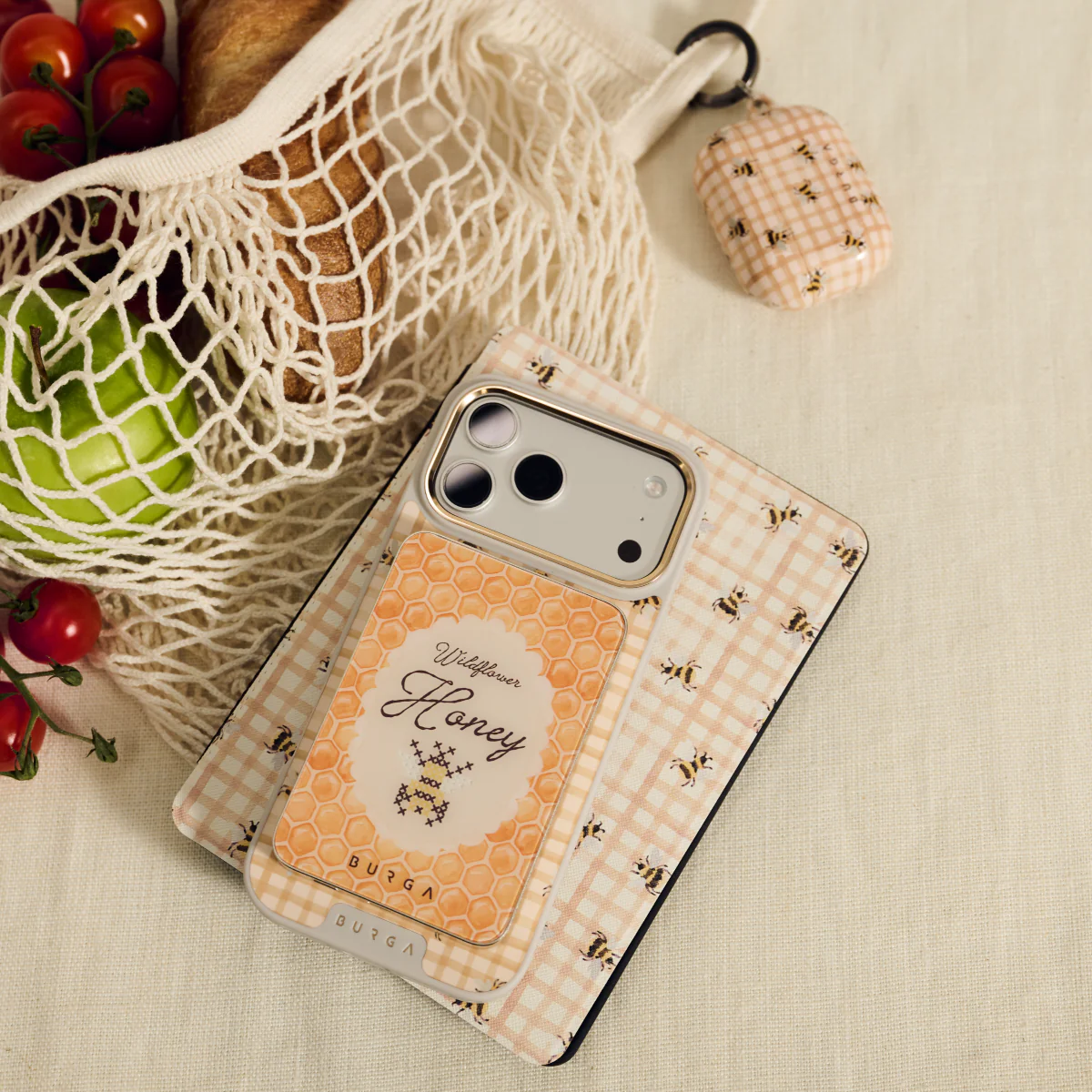 BURGA 5000 mAh vékony MagSafe-kompatibilis powerbank - virágméz