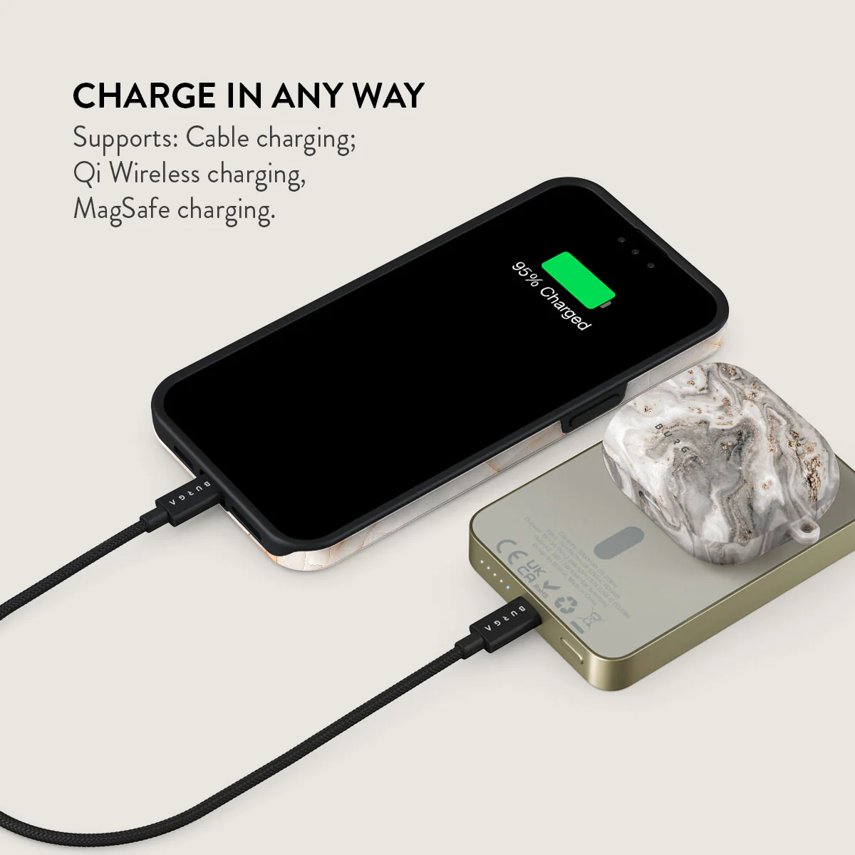 BURGA 5000mAh mágneses powerbank - hóvihar