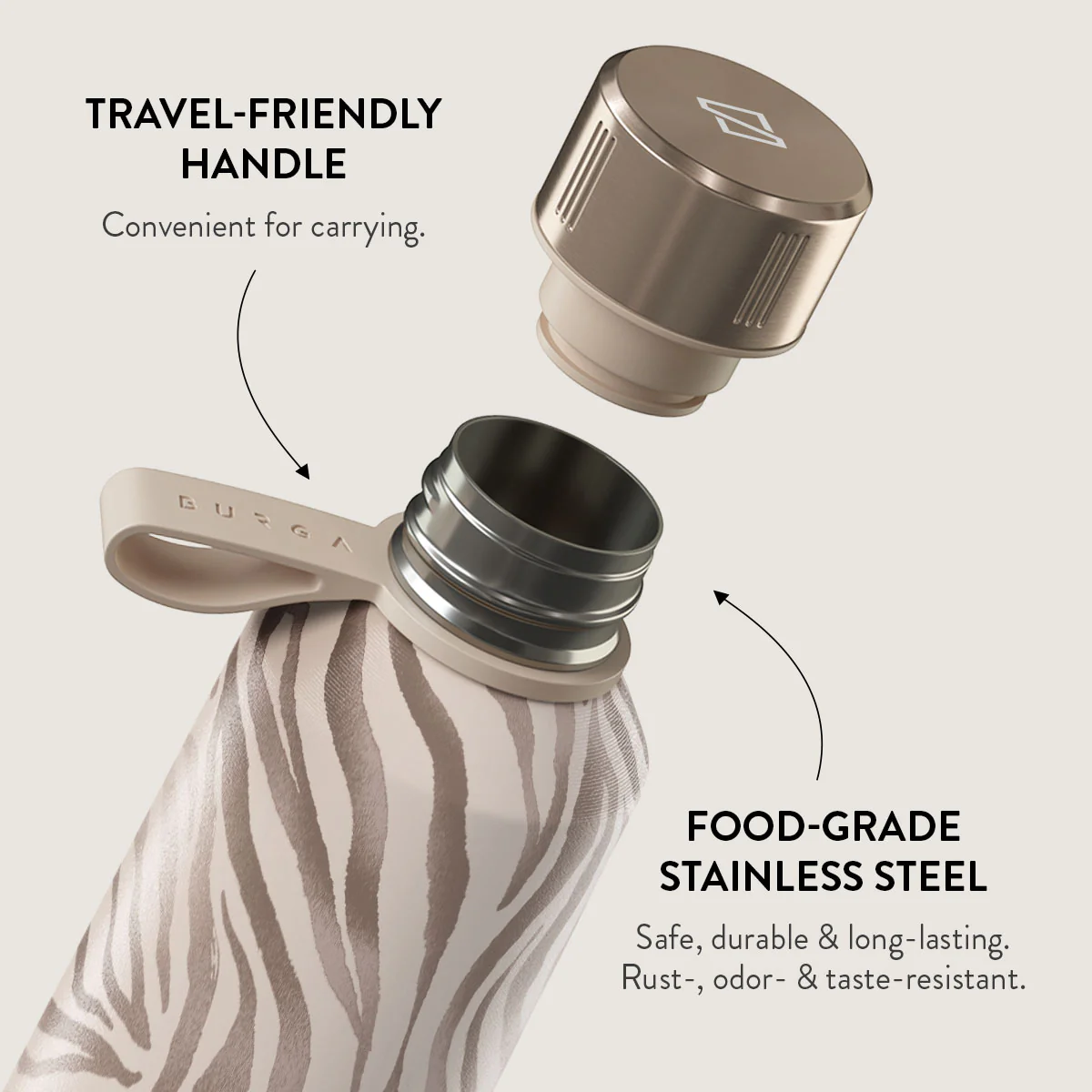 BURGA 500ml kulacs - lustre
